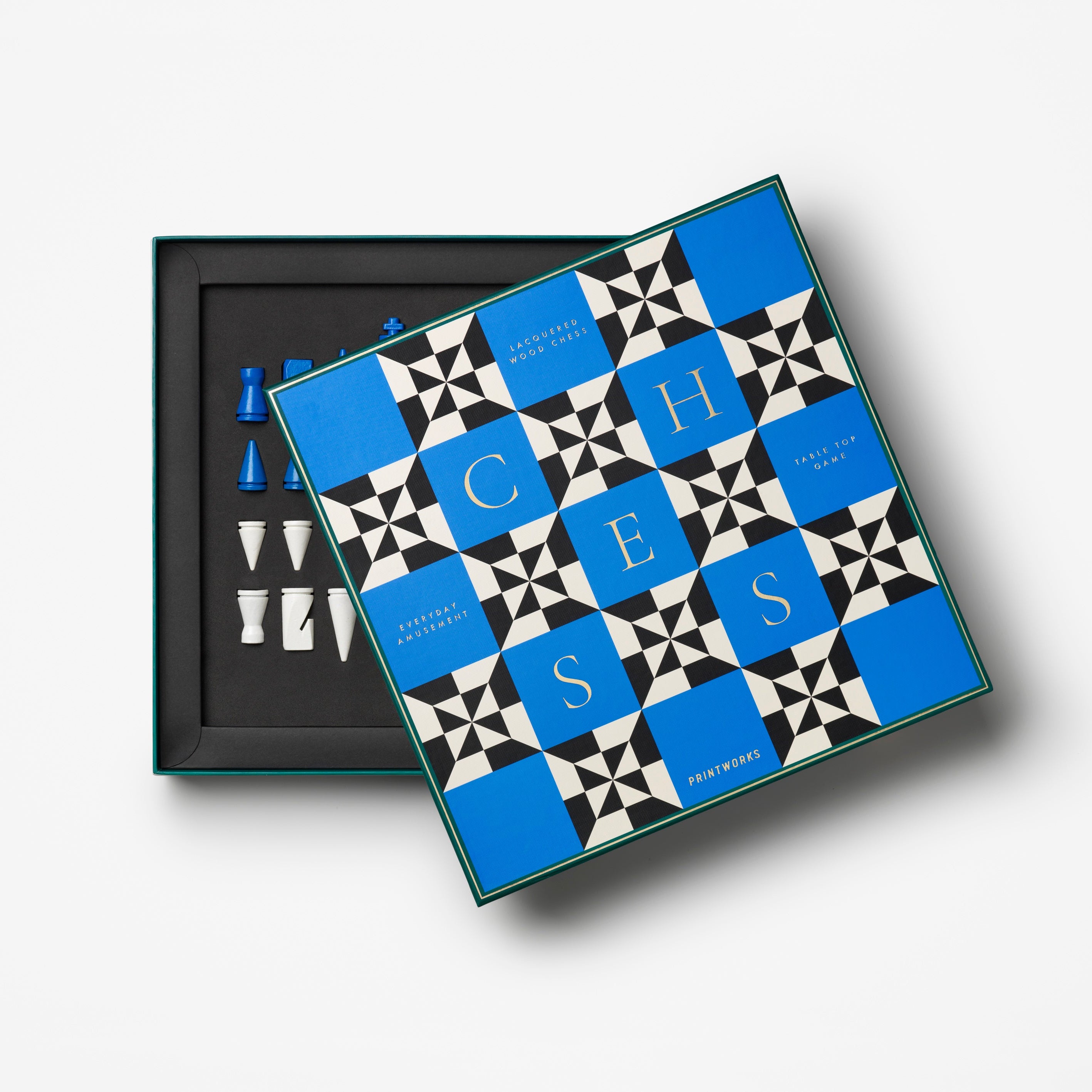 Lacquered Chess Set POSEIDON Blue