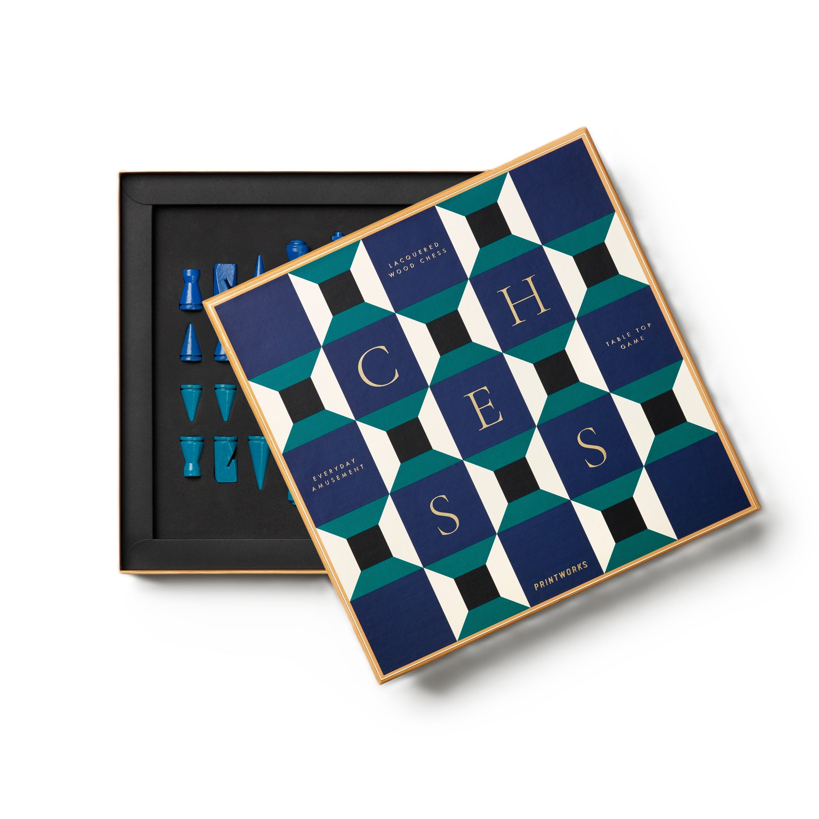 Sada na šachy LACQUERED CHESS ATHENA modrá