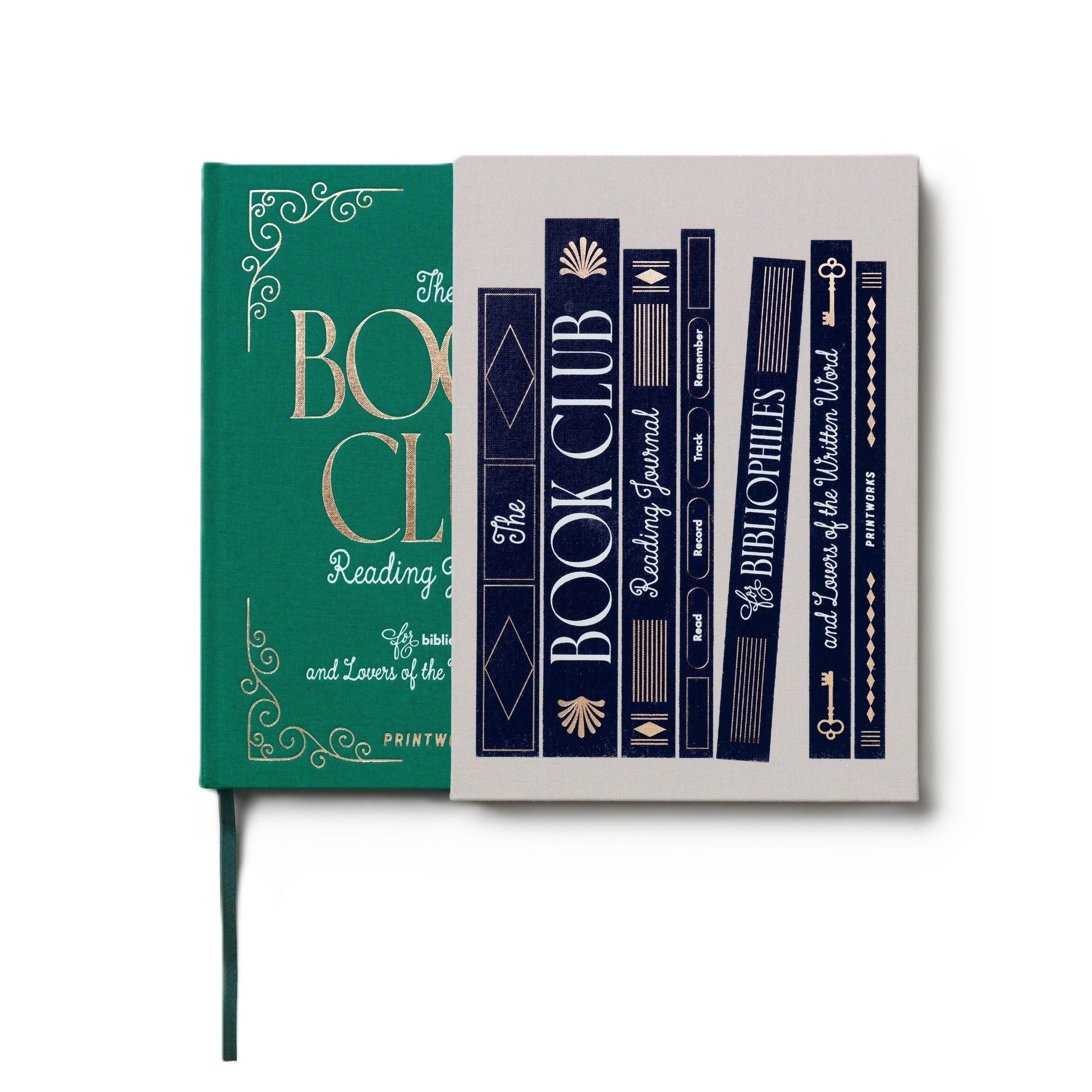The Book Club Reading Journal Gray with Green