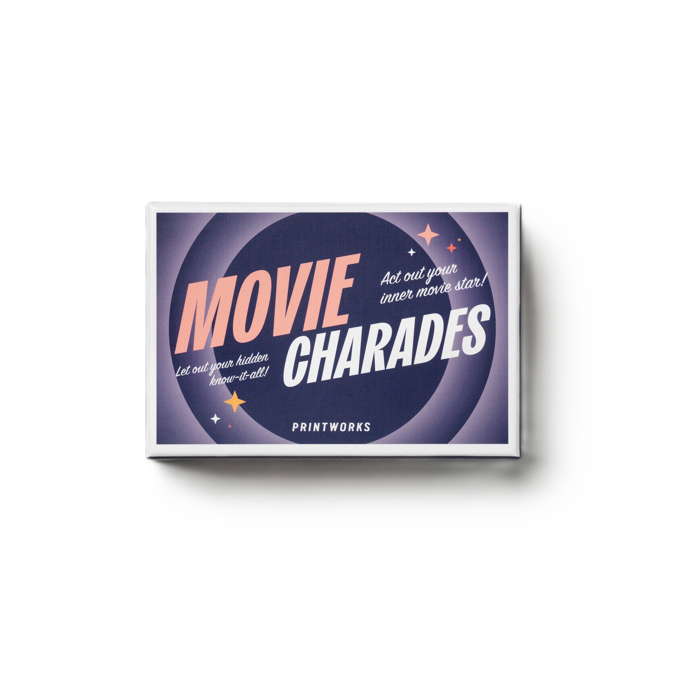 Gra filmové kalambury MOVIE CHARADES granátová s bílou
