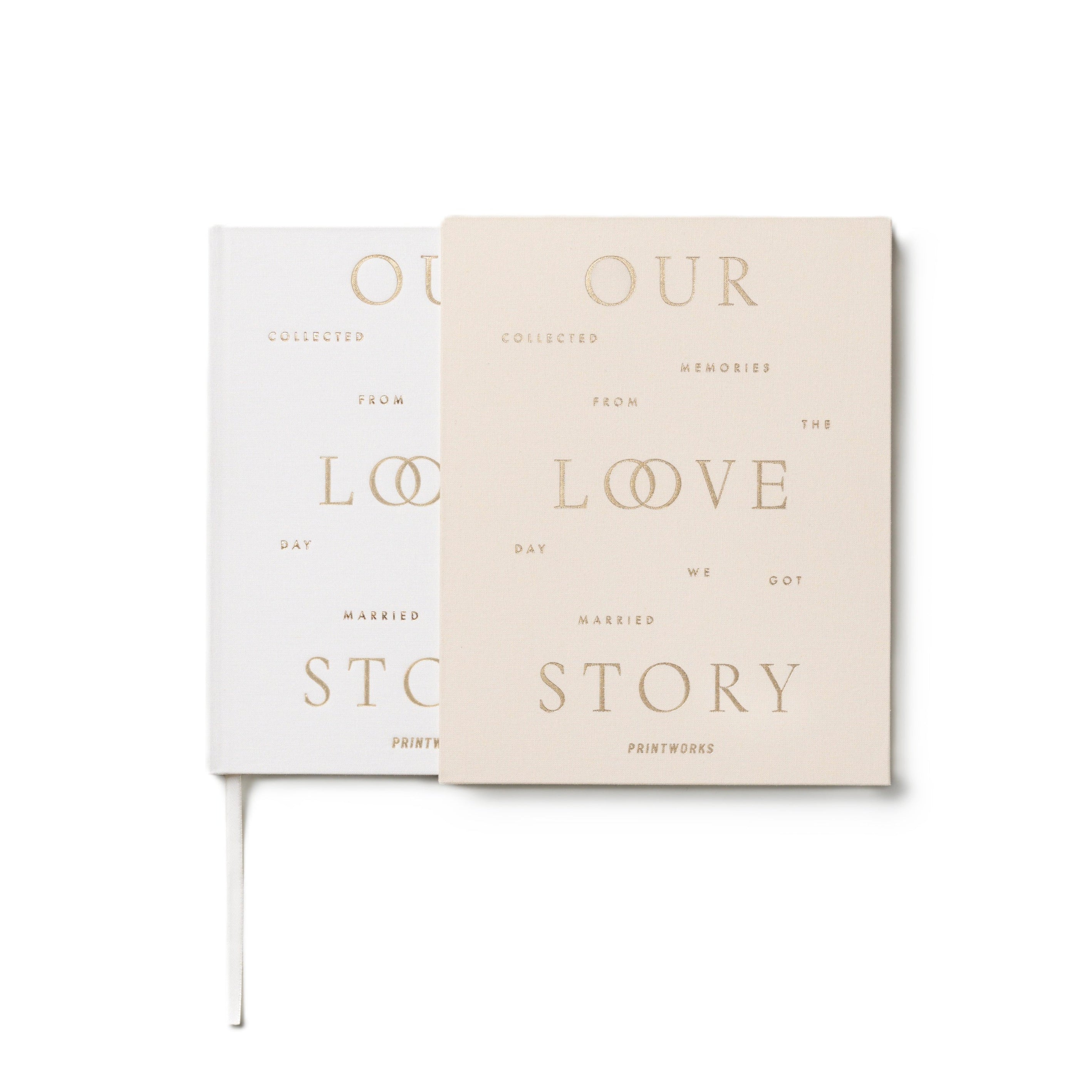 Our Love Story Wedding Journal Beige with White