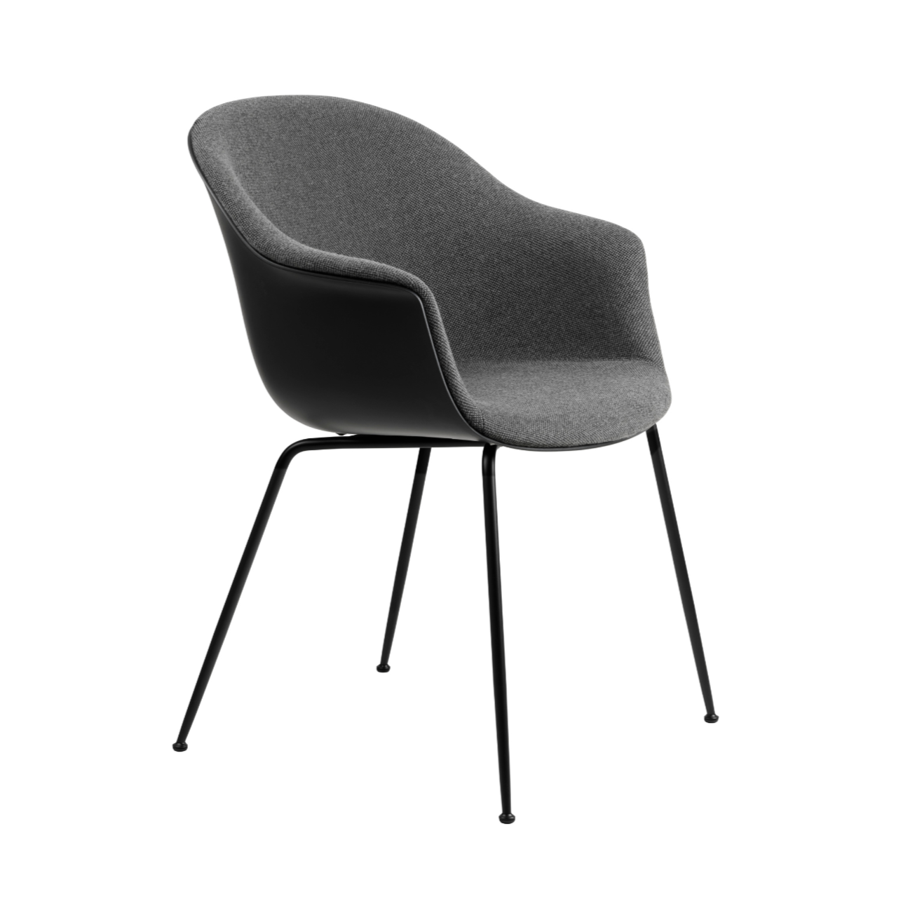 Židle BAT tmavě šedá s kovovým podstavcem