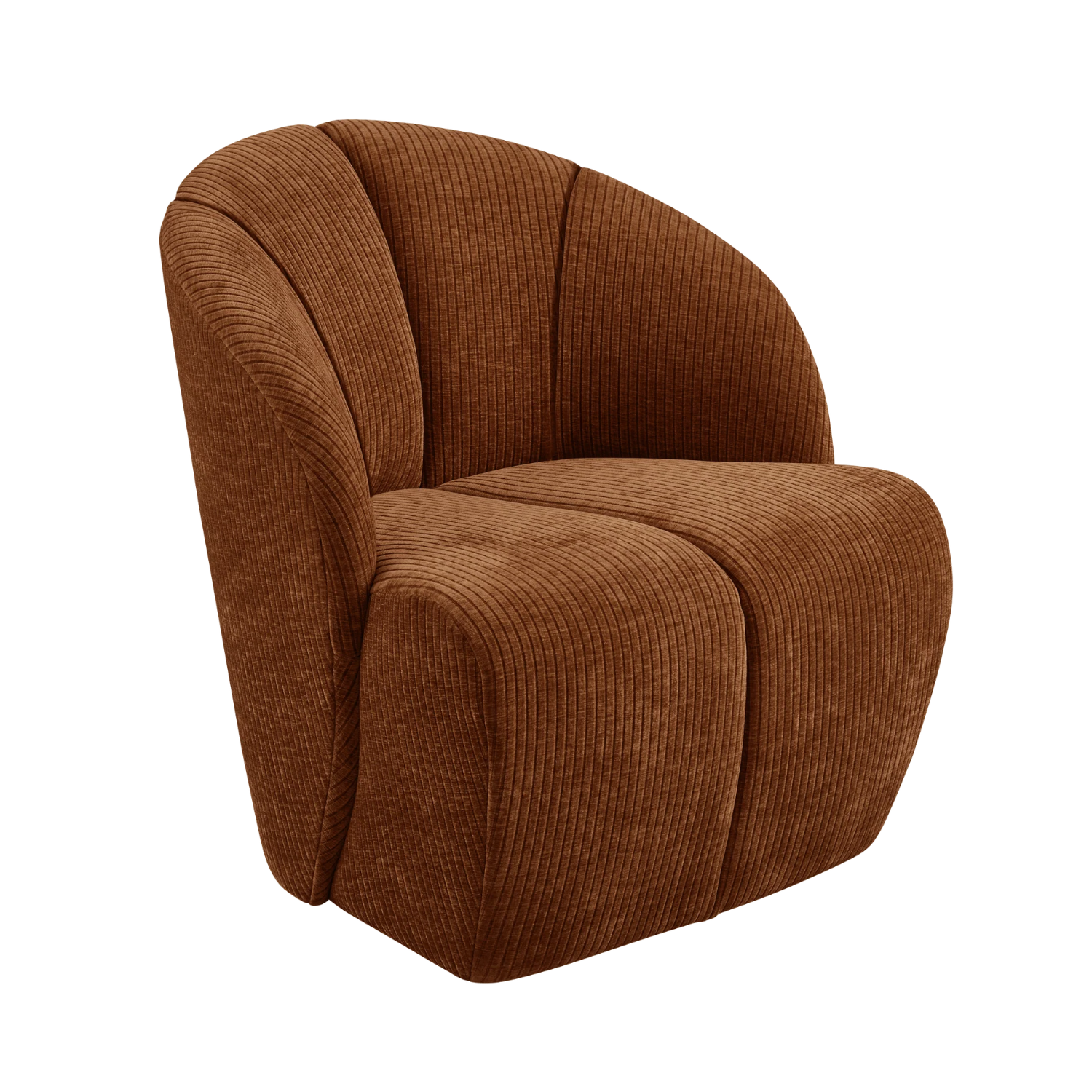 MOJO swivel armchair brown corduroy