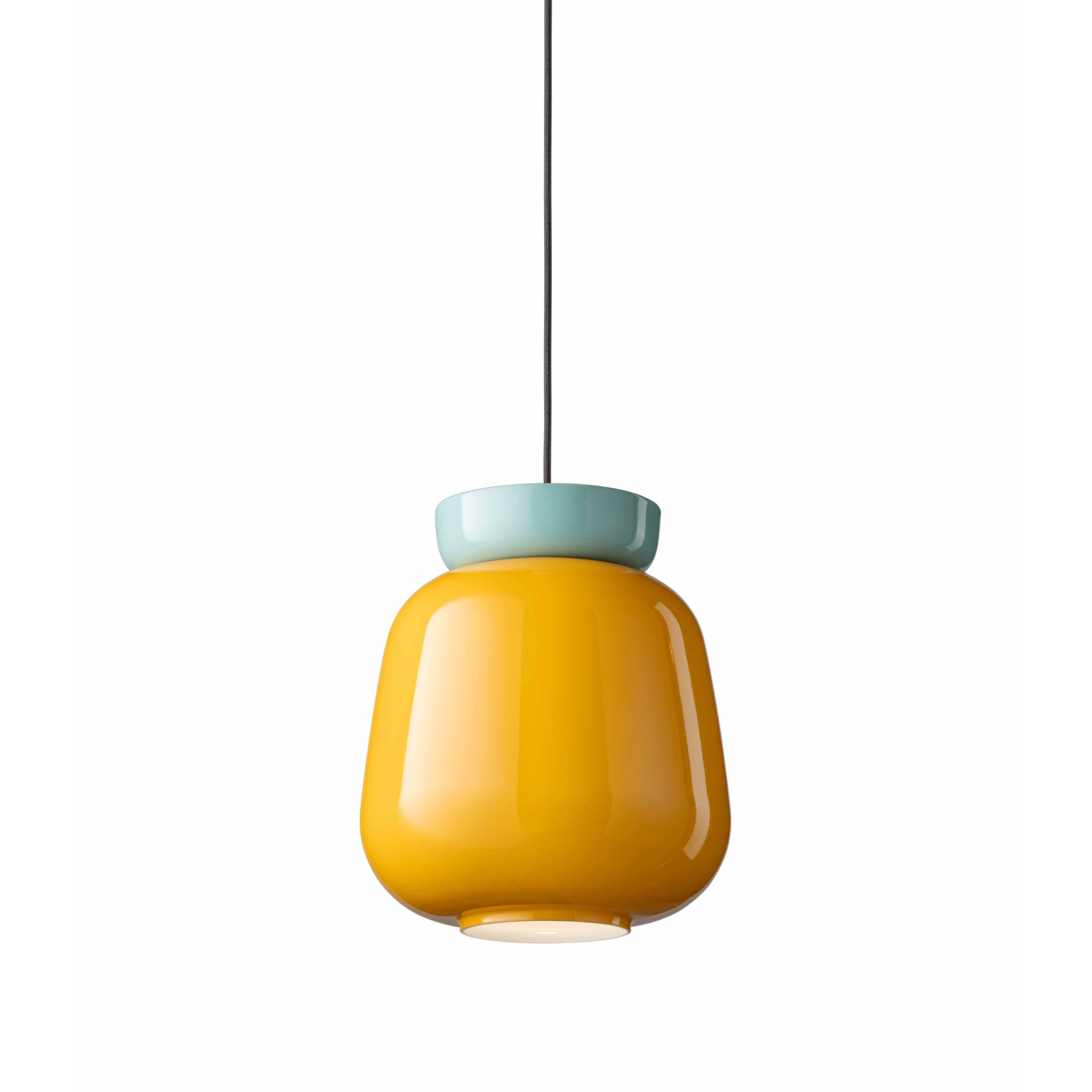 Závěsná keramická lampa CORCOVADO žlutá s modrou