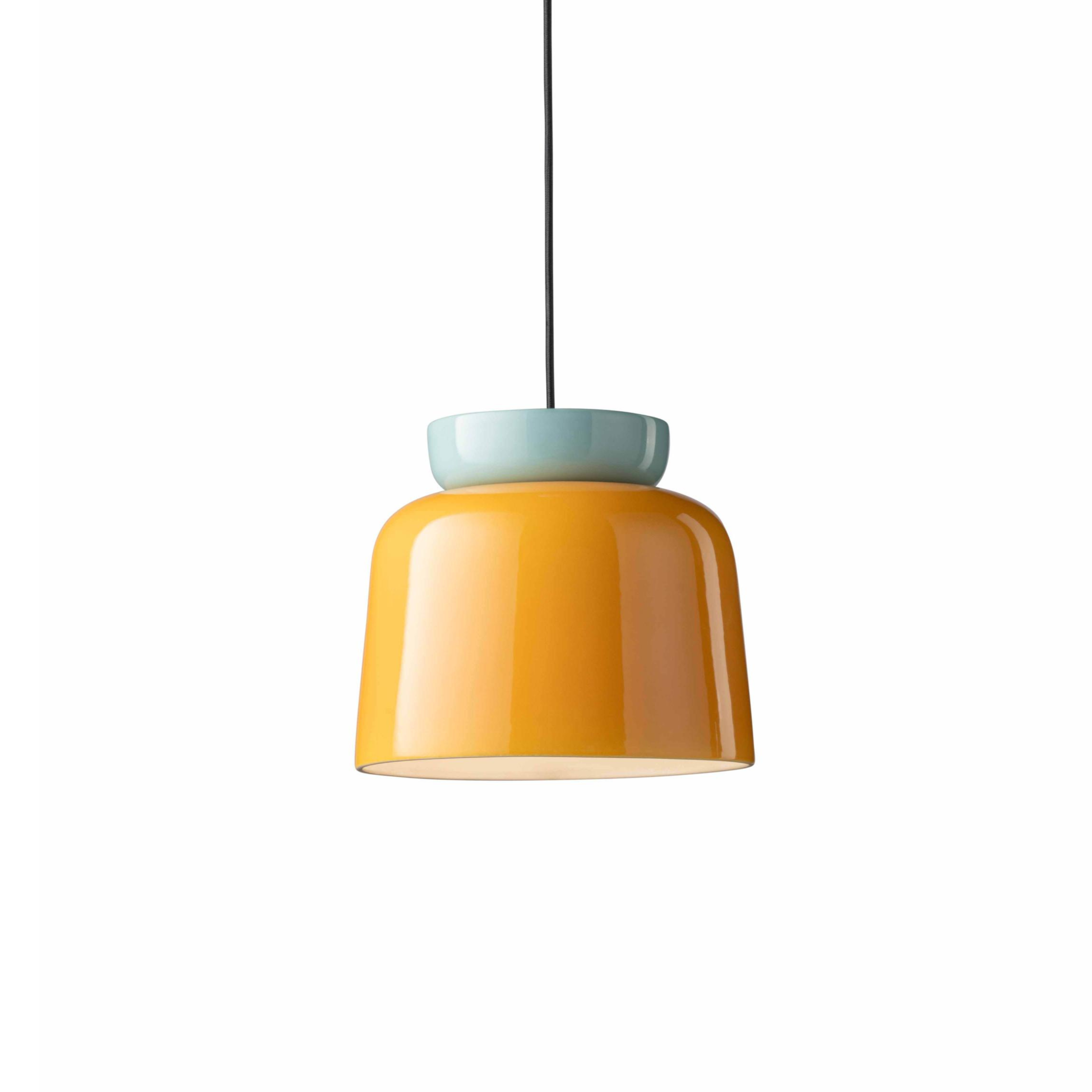 Závěsná keramická lampa CORCOVADO žlutá s modrou