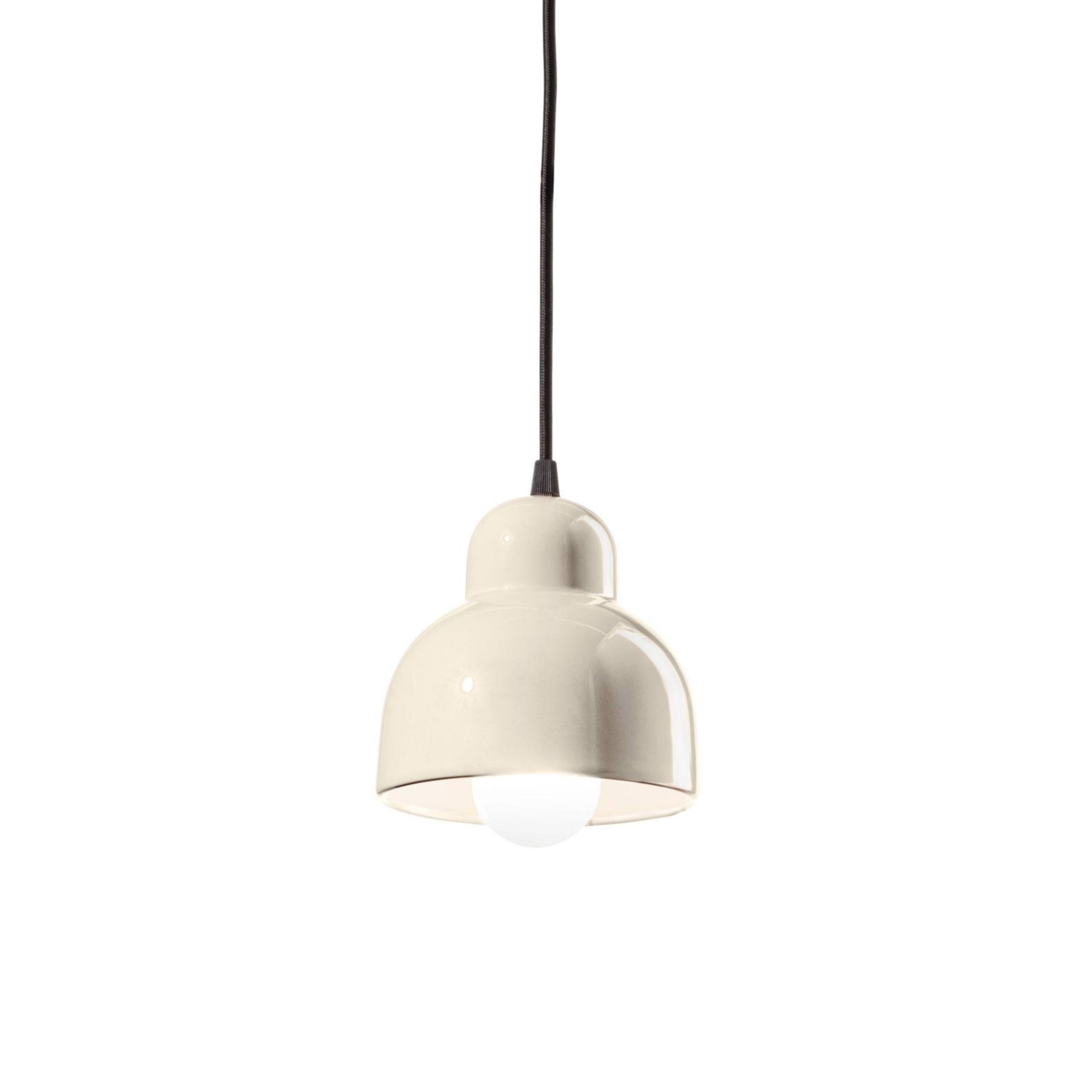 Závěsná keramická lampa BERIMBAU krémová