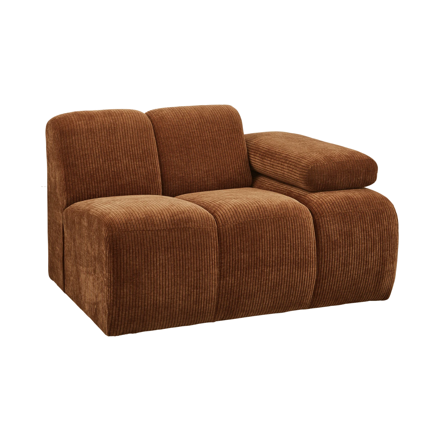 Modulární pohovka MOJO - pravý prvek hnědý samet