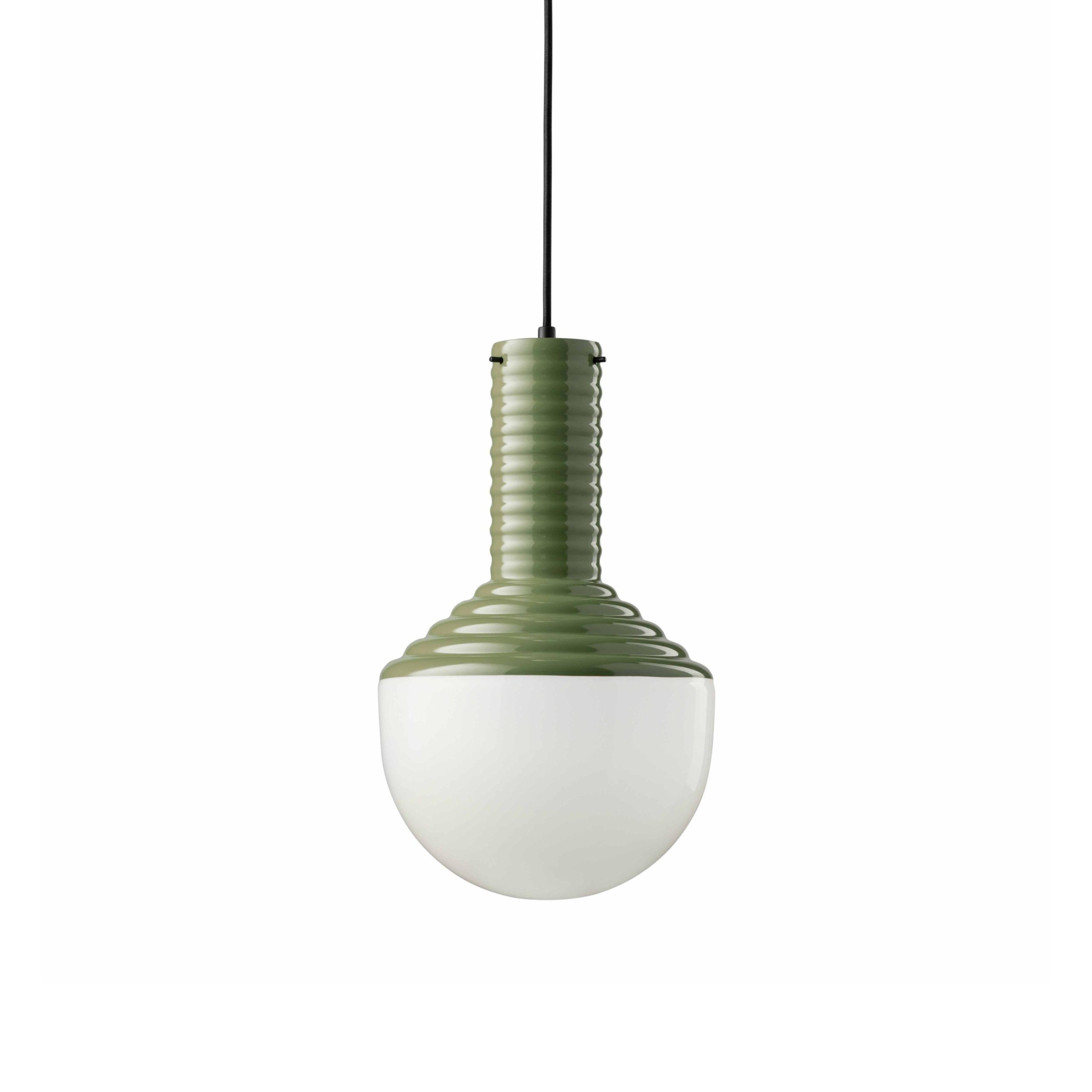 Ceramic pendant lamp SELARÒN sage green