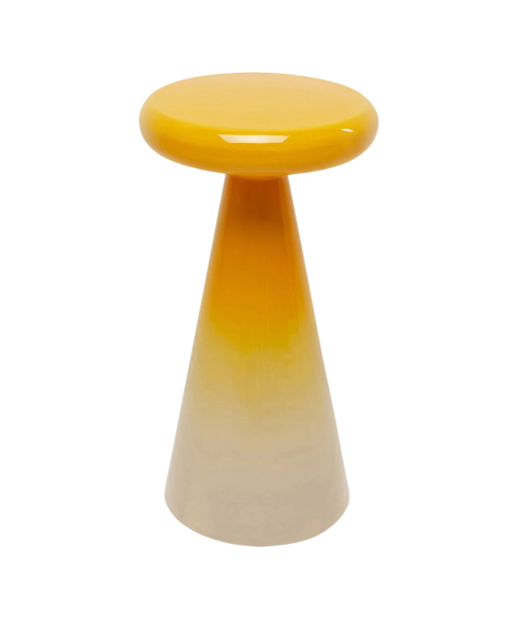 Yellow RICI side table with beige