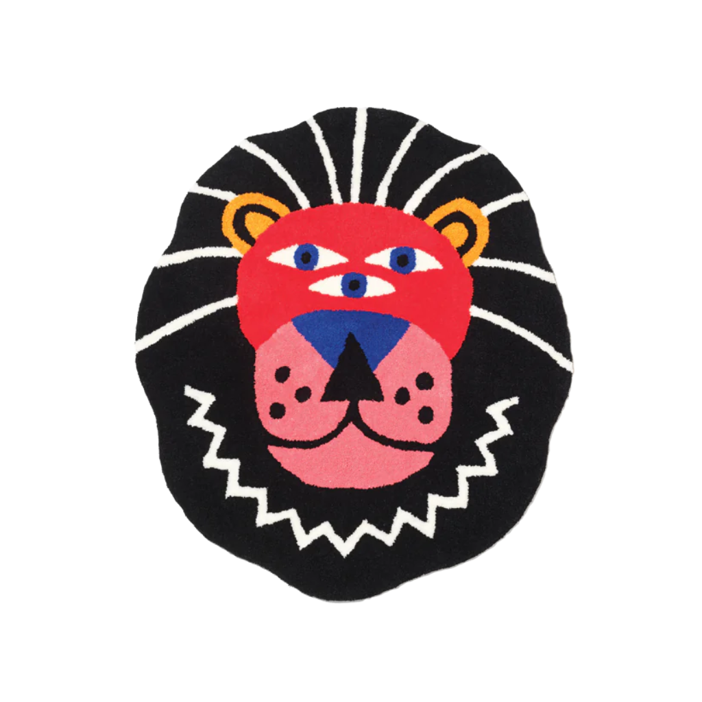 Decorative rug LEO black