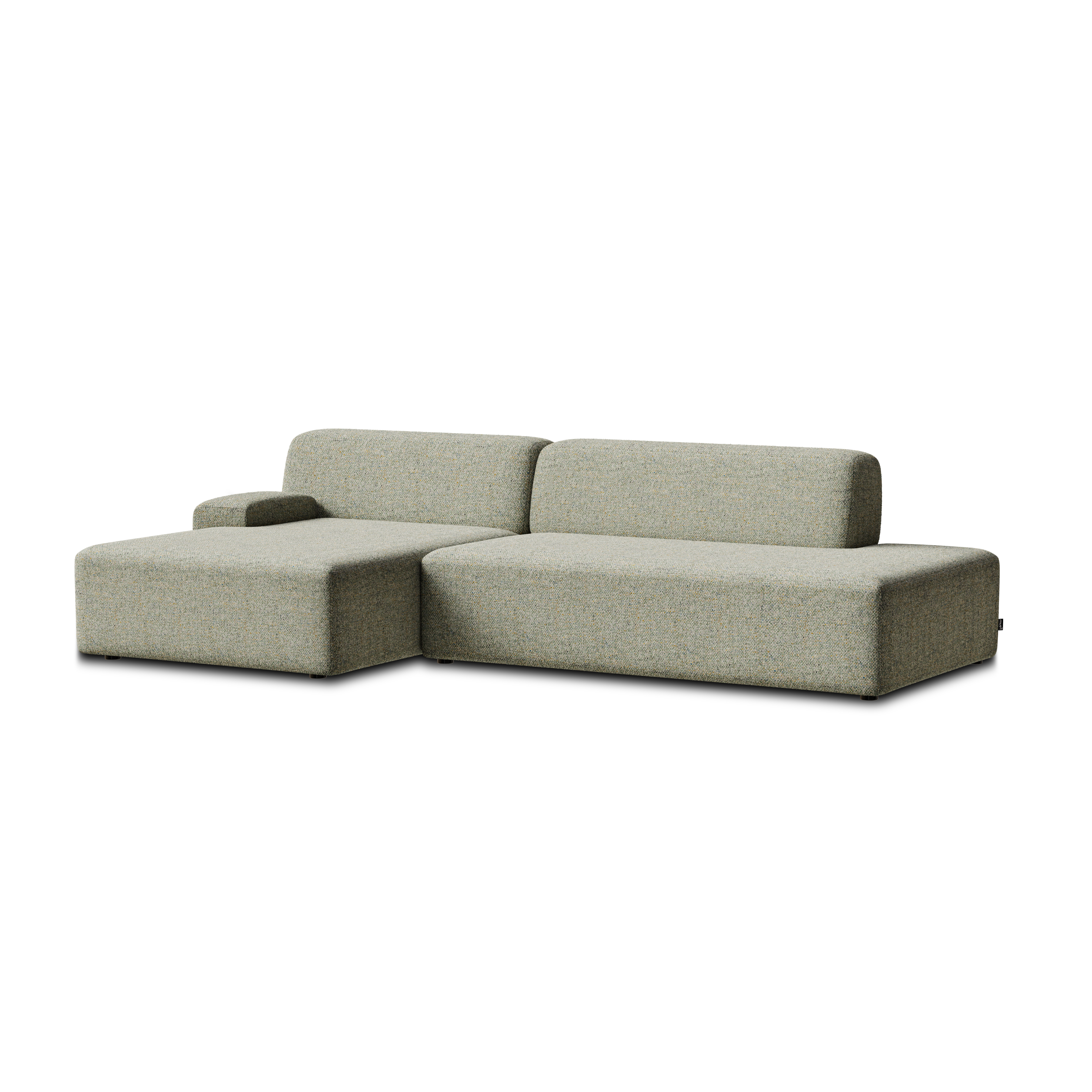 Open left-sided modular corner sofa UMI light green