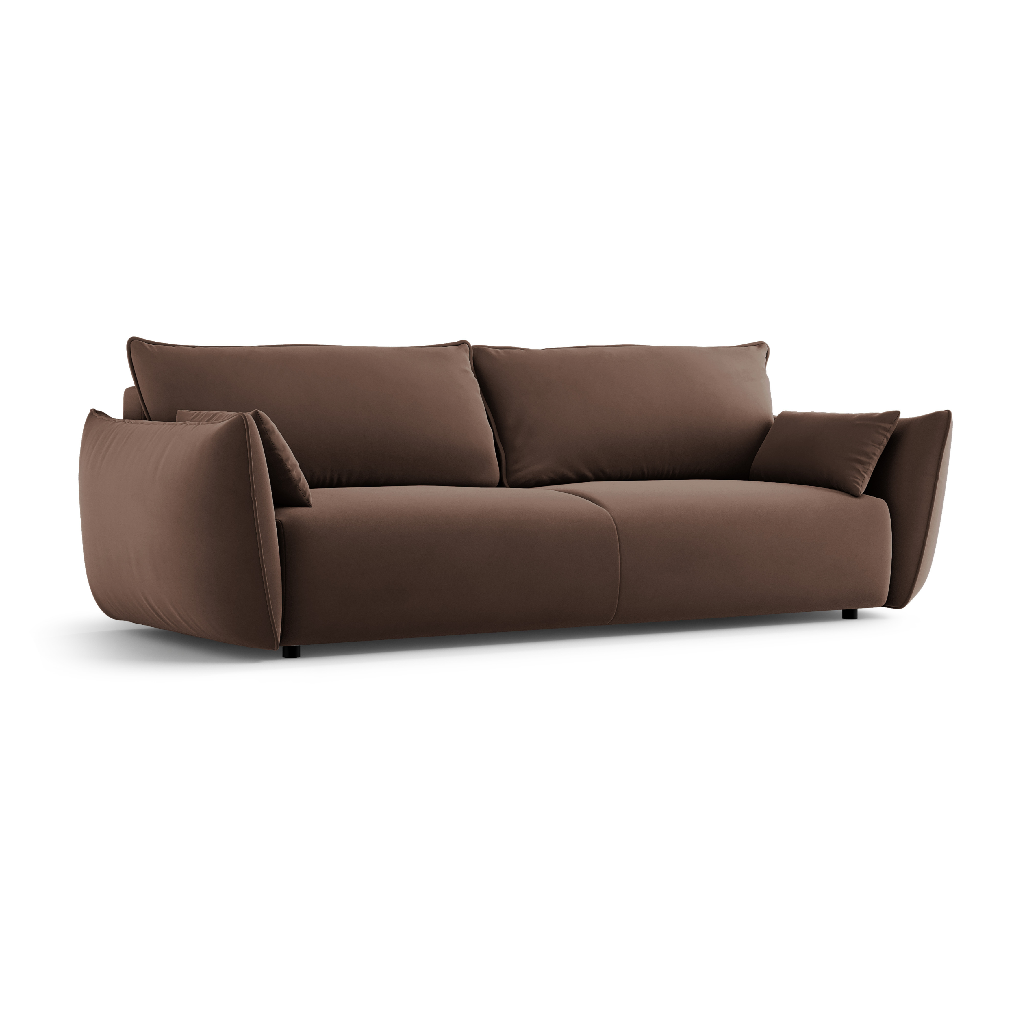 Sofa sametová s funkcí spaní MATERA čokoládová