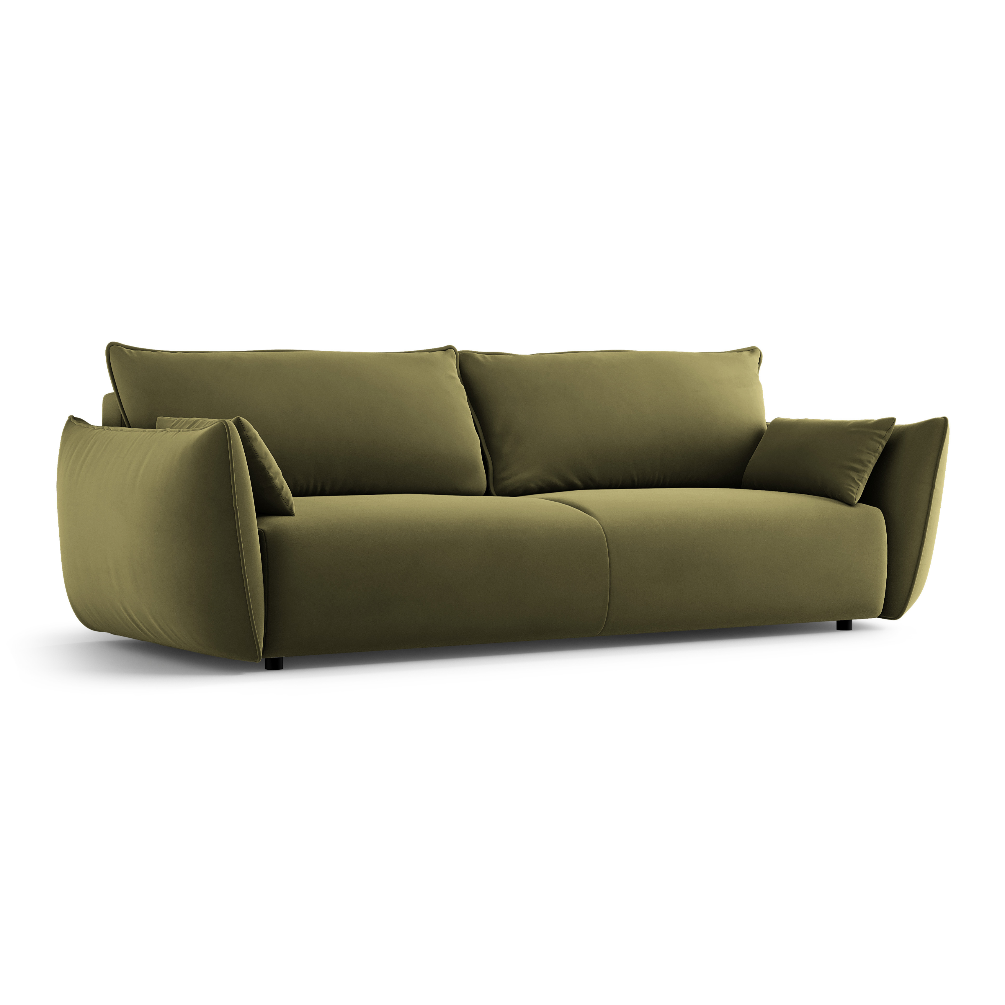 Sofa sametová s funkcí spaní MATERA olivová