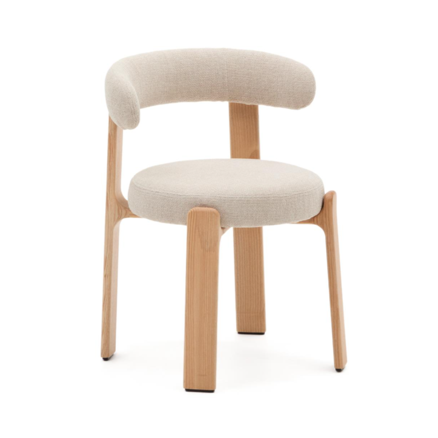 GRANITE chair in beige chenille with an ash base