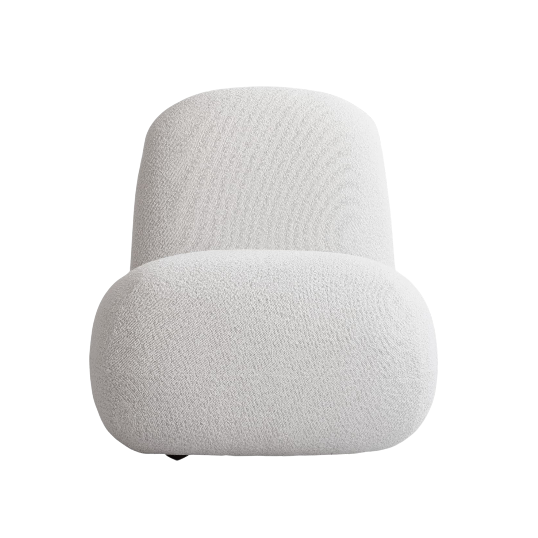 Křeslo bez opěrek TOE FLAT bouclé bílá