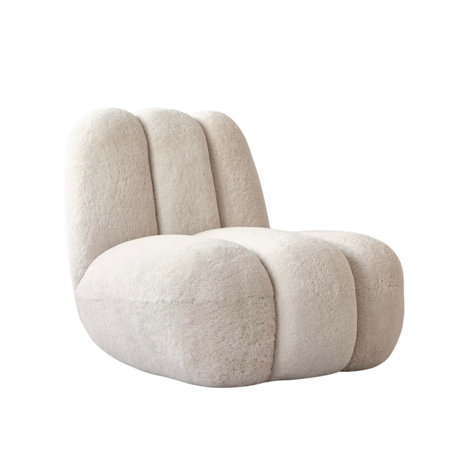 Sheepskin TOE cream fabric armchair