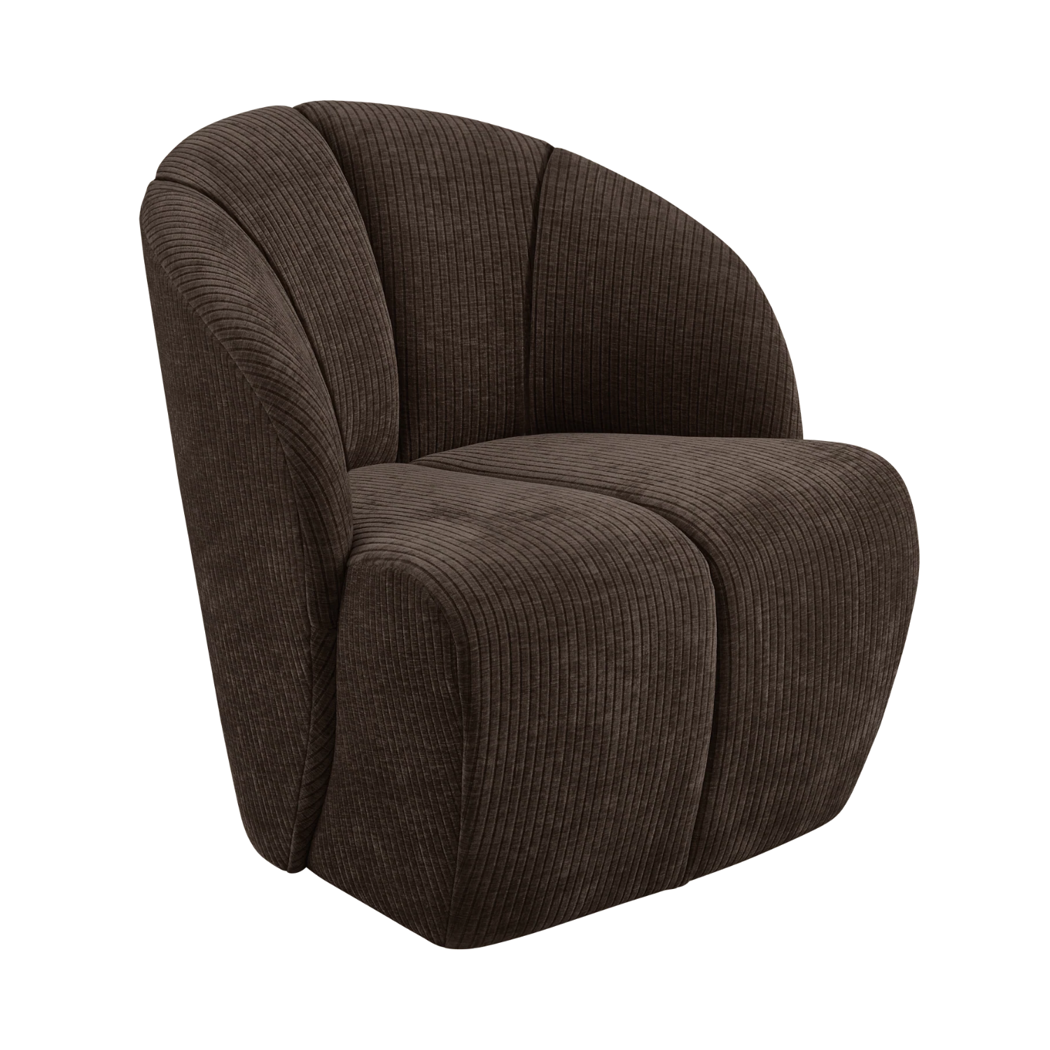 MOJO dark brown corduroy swivel armchair