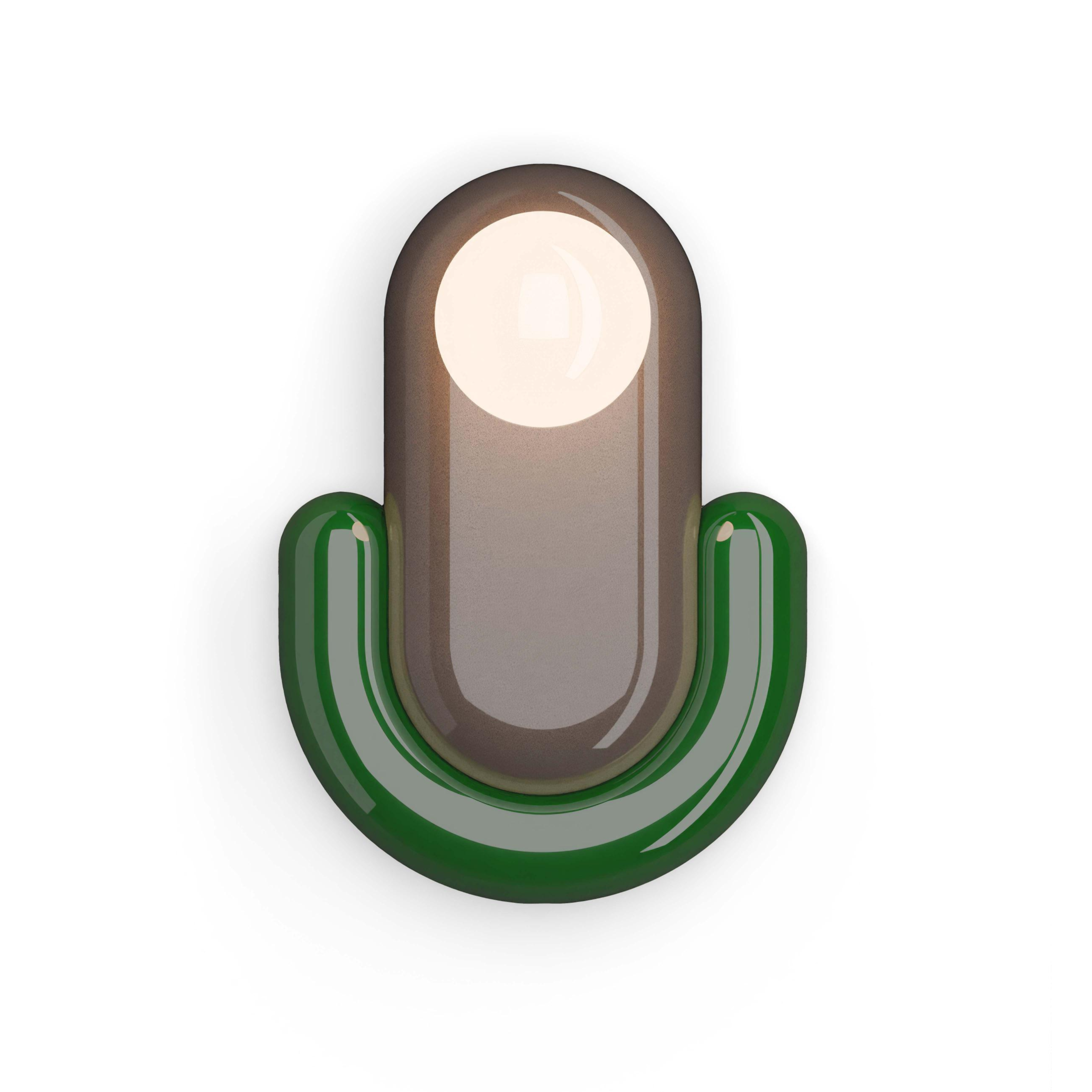 Nástěnné svítidlo ECLAIR mokka se zelenou barvou