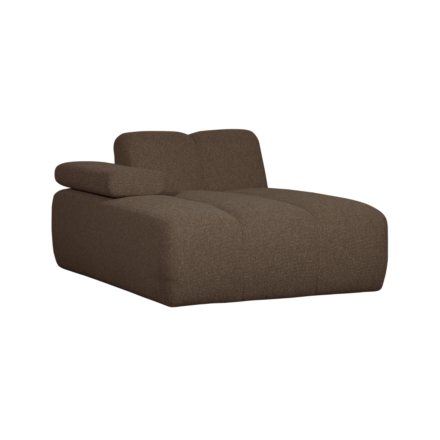 MOJO modular sofa - left-sided dark brown bouclé chaise longue