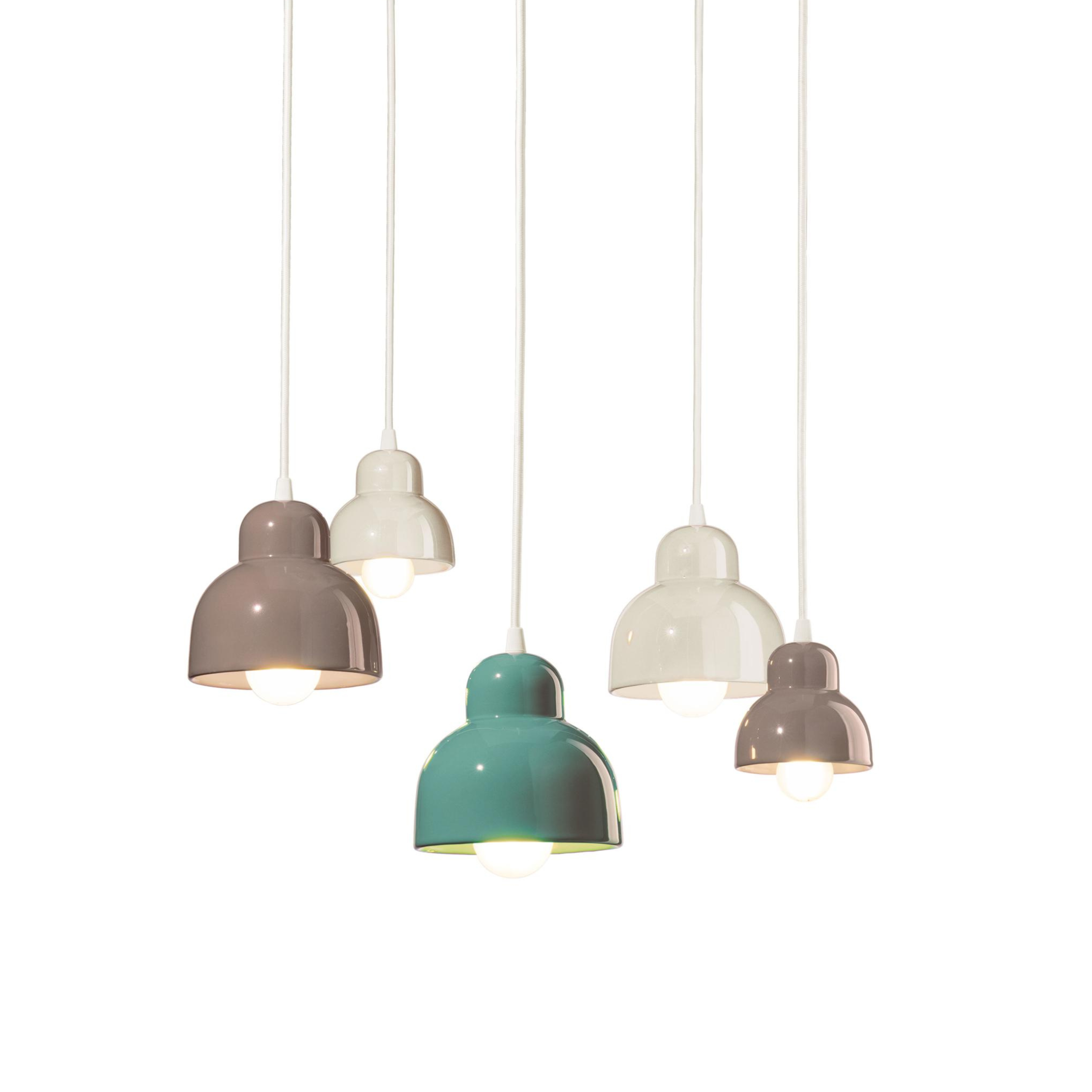 Kameninový lustr BERIMBAU MIX krémový s béžovou a tyrkysovou