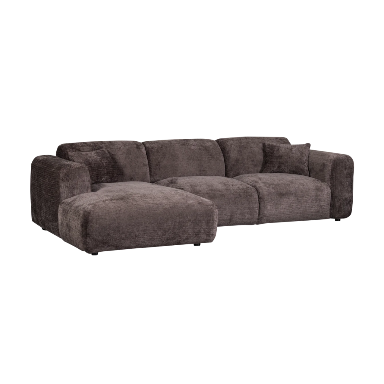 Left-facing modular CLOUD corner sofa in brown