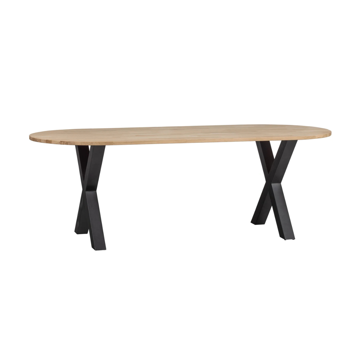Oval Table TABLO oak with X-shaped base