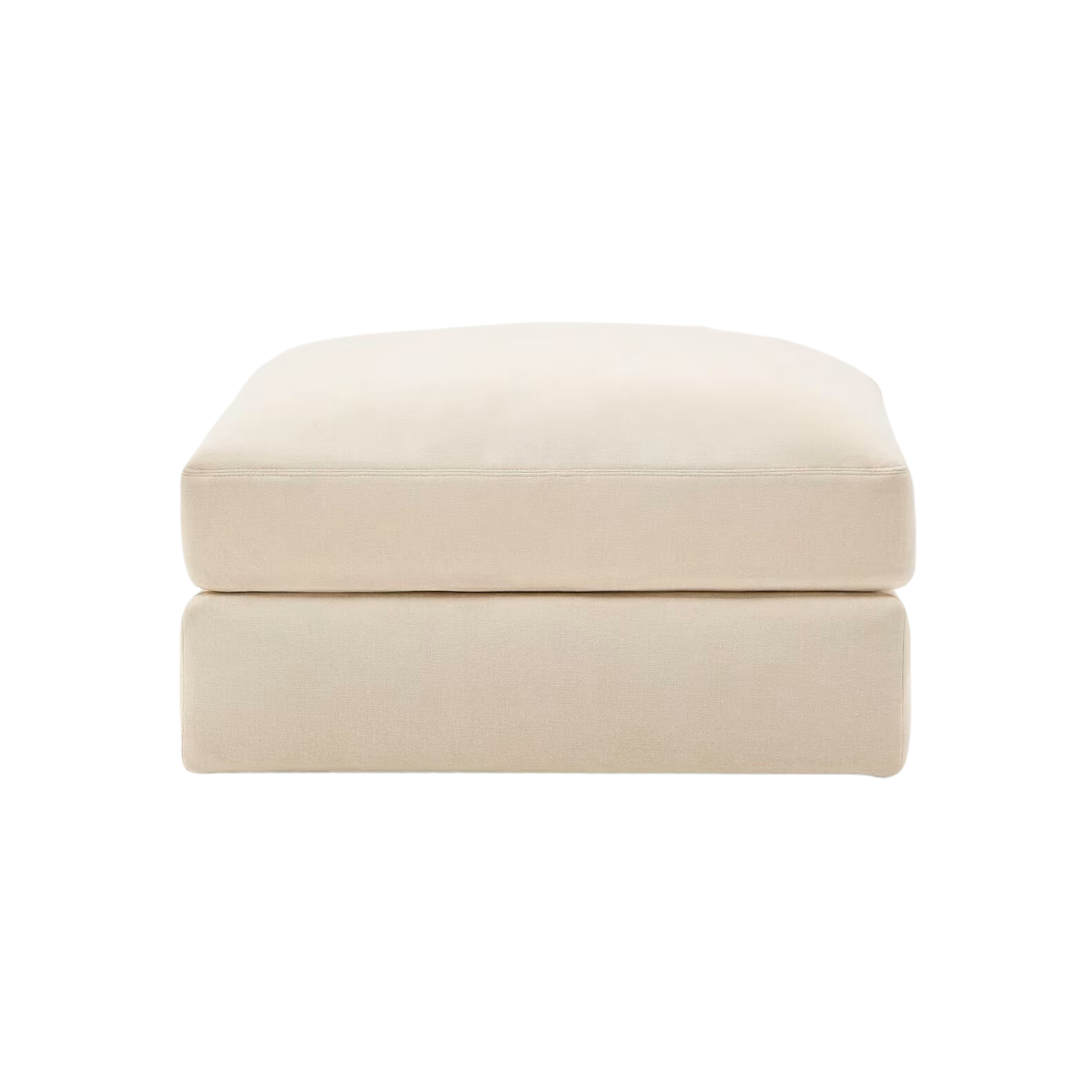 ALEA ecru chenille footstool