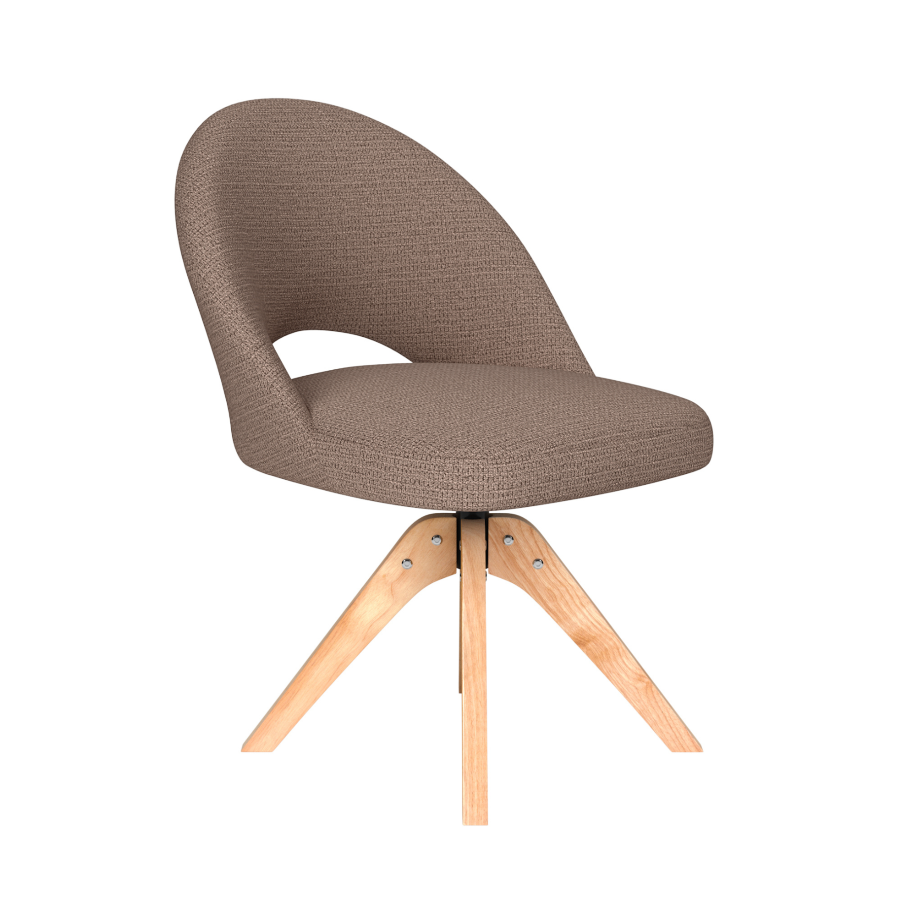 Otáčecí křeslo MICK taupe s dřevěnou základnou