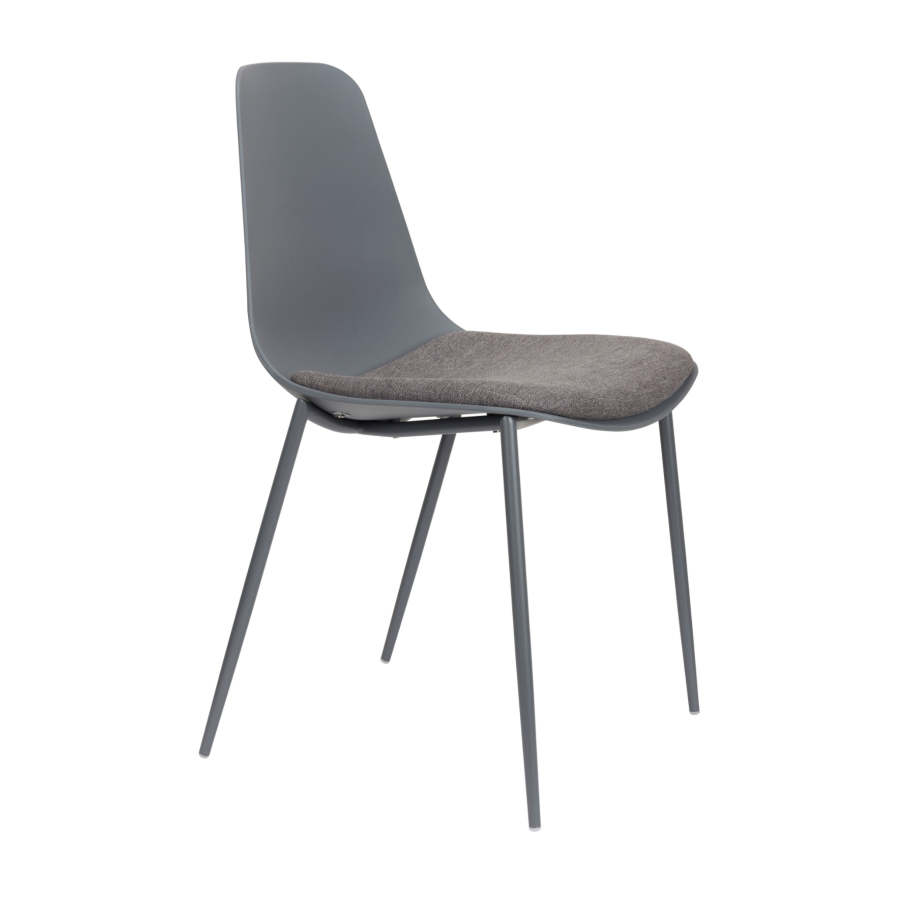 JEFFREY chair with upholstered seat gray