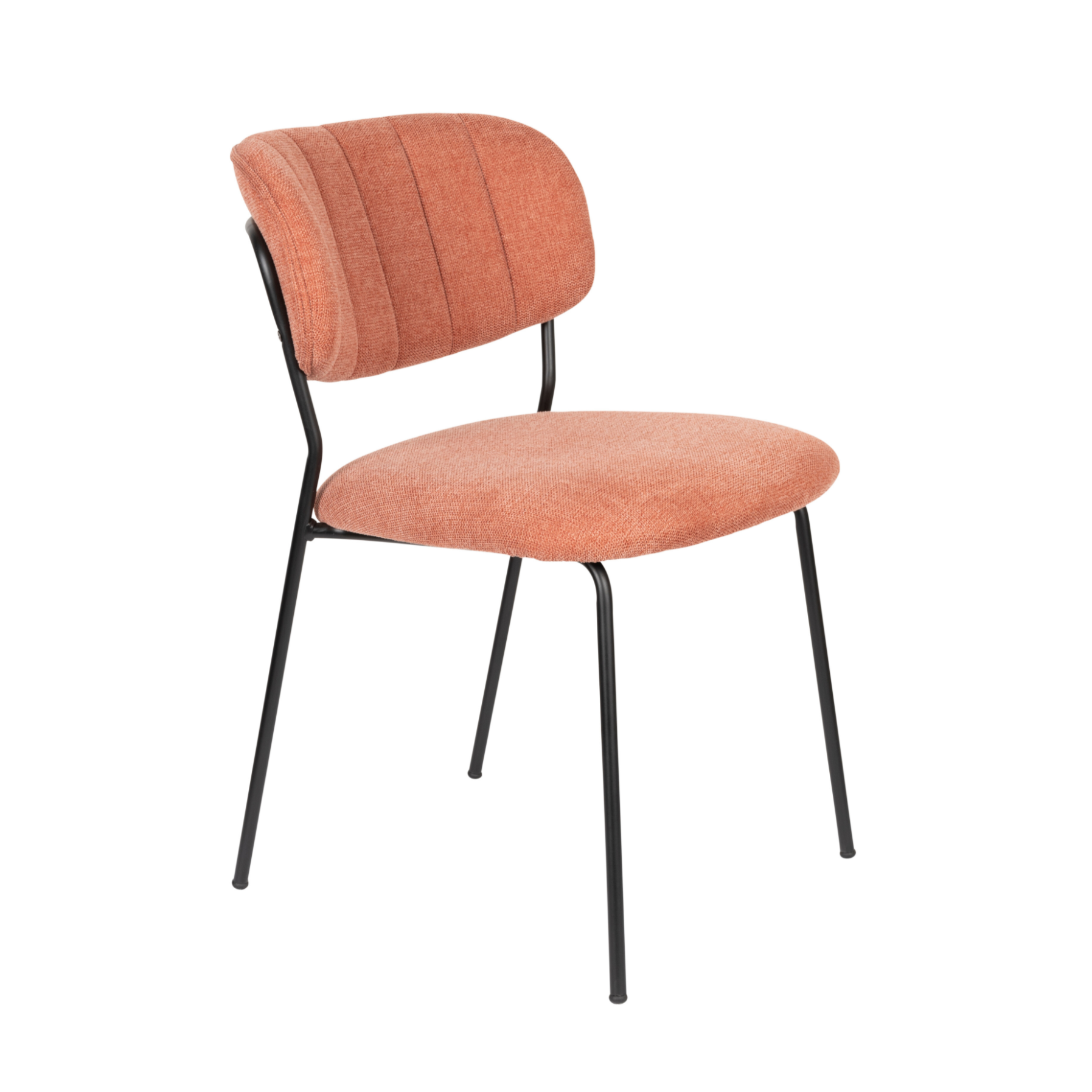 JOLIEN Chair in Salmon Pink with Black Base