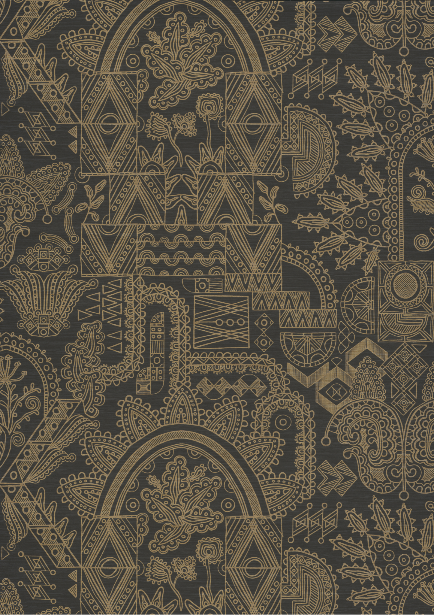JOIE non-woven wallpaper black with gold