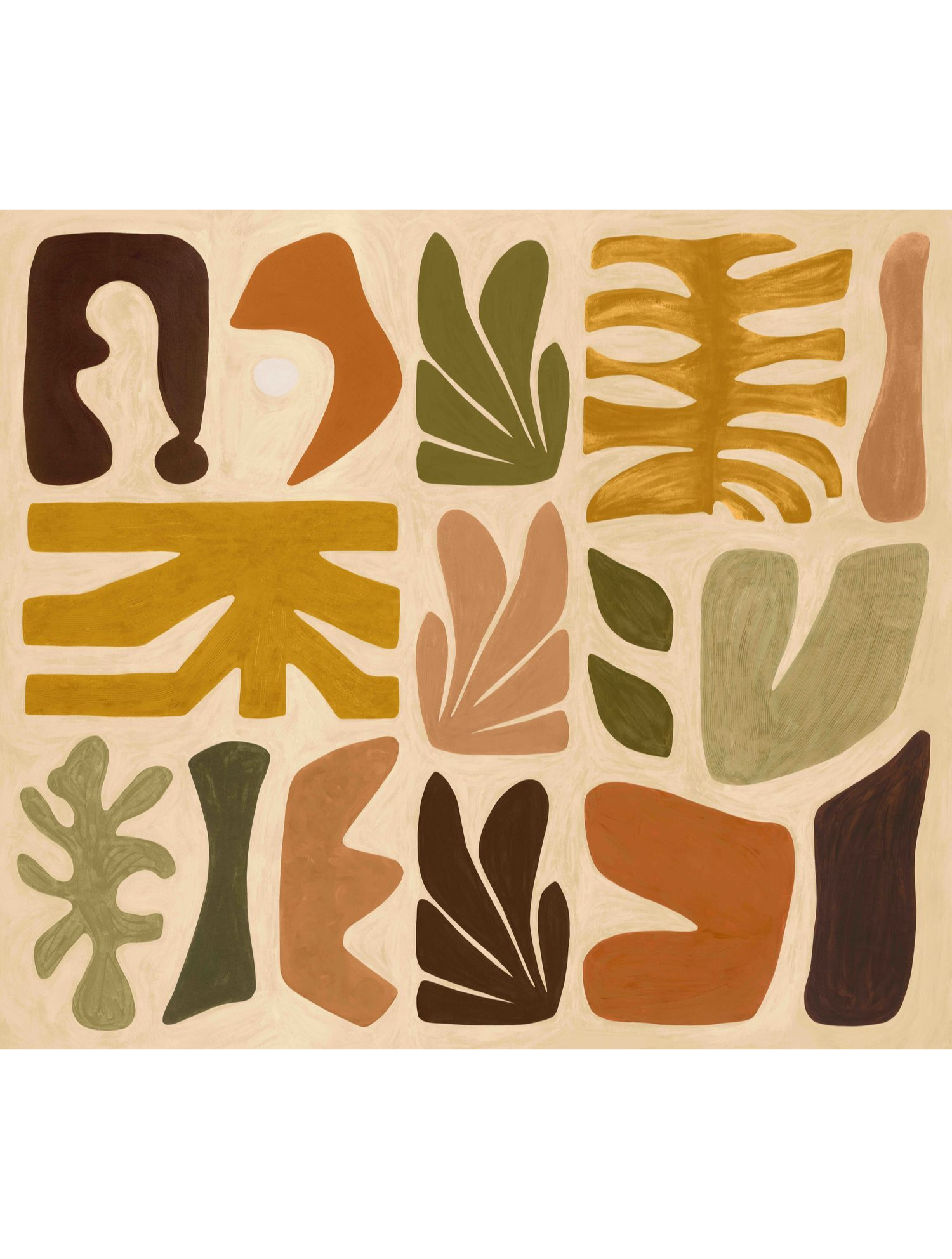 Mural with Abstract Pattern JORGE Beige