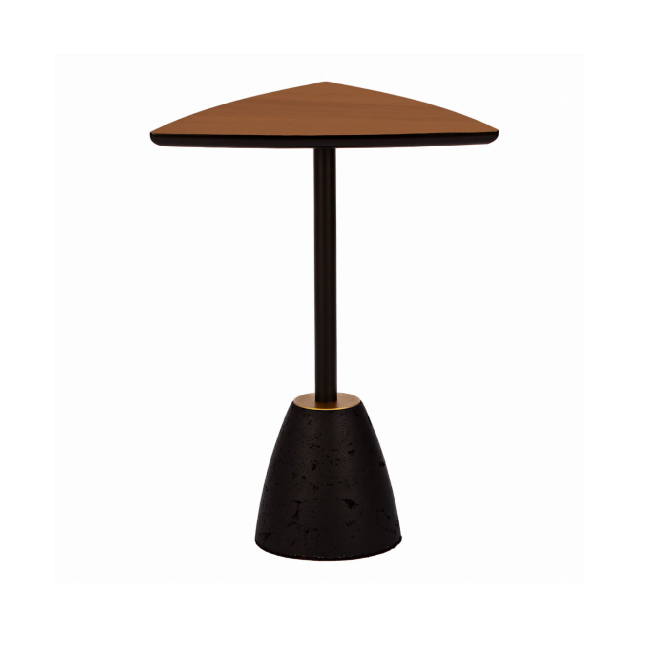 CONCRI coffee table with walnut veneer and concrete base