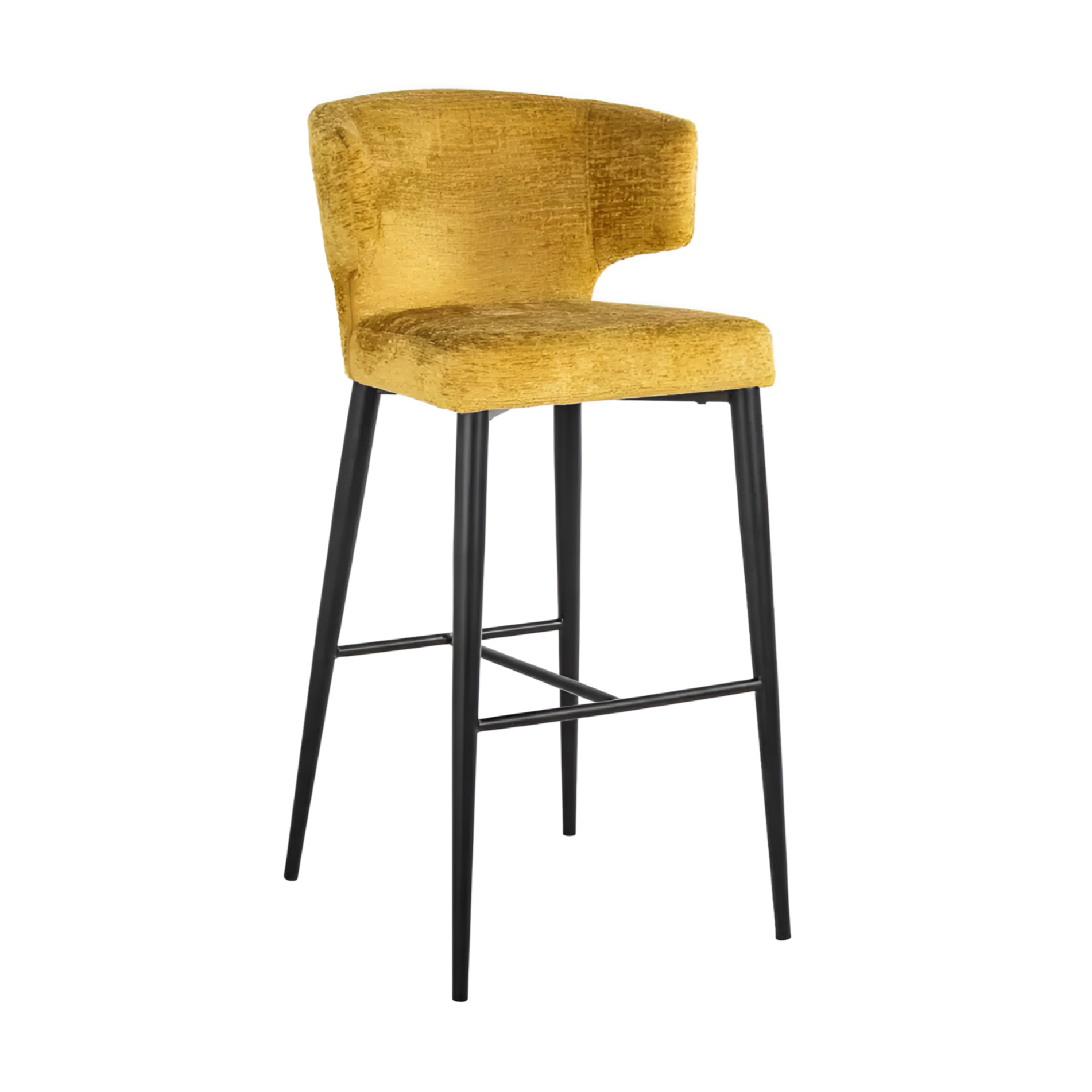 Barový hoker TAYLOR žlutý s černým podstavcem