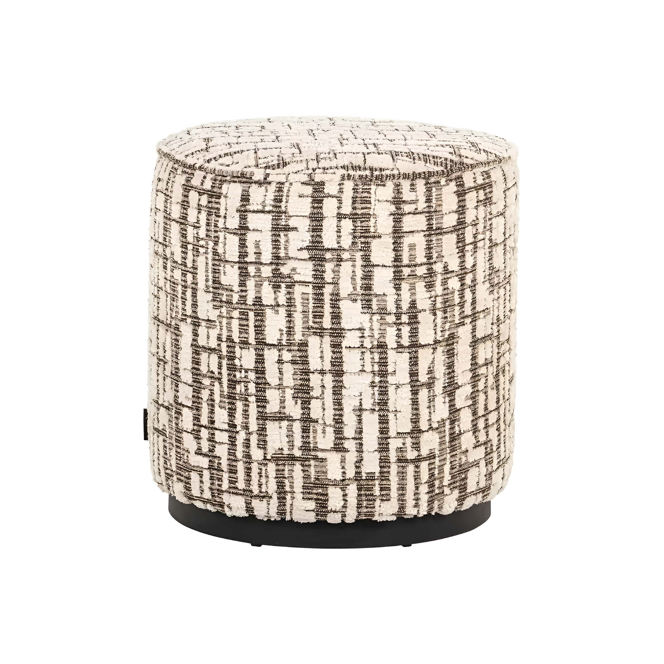 LEXIE Cream Pouf with Brown