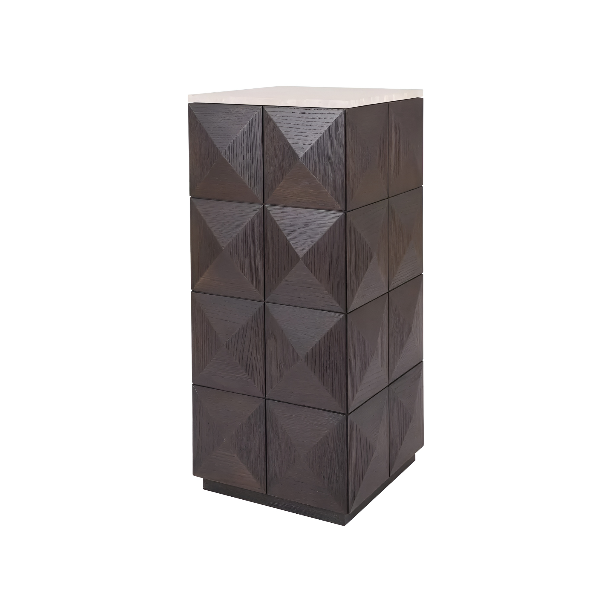 Boční stolek CLAREMONT hnědý s béžovou deskou