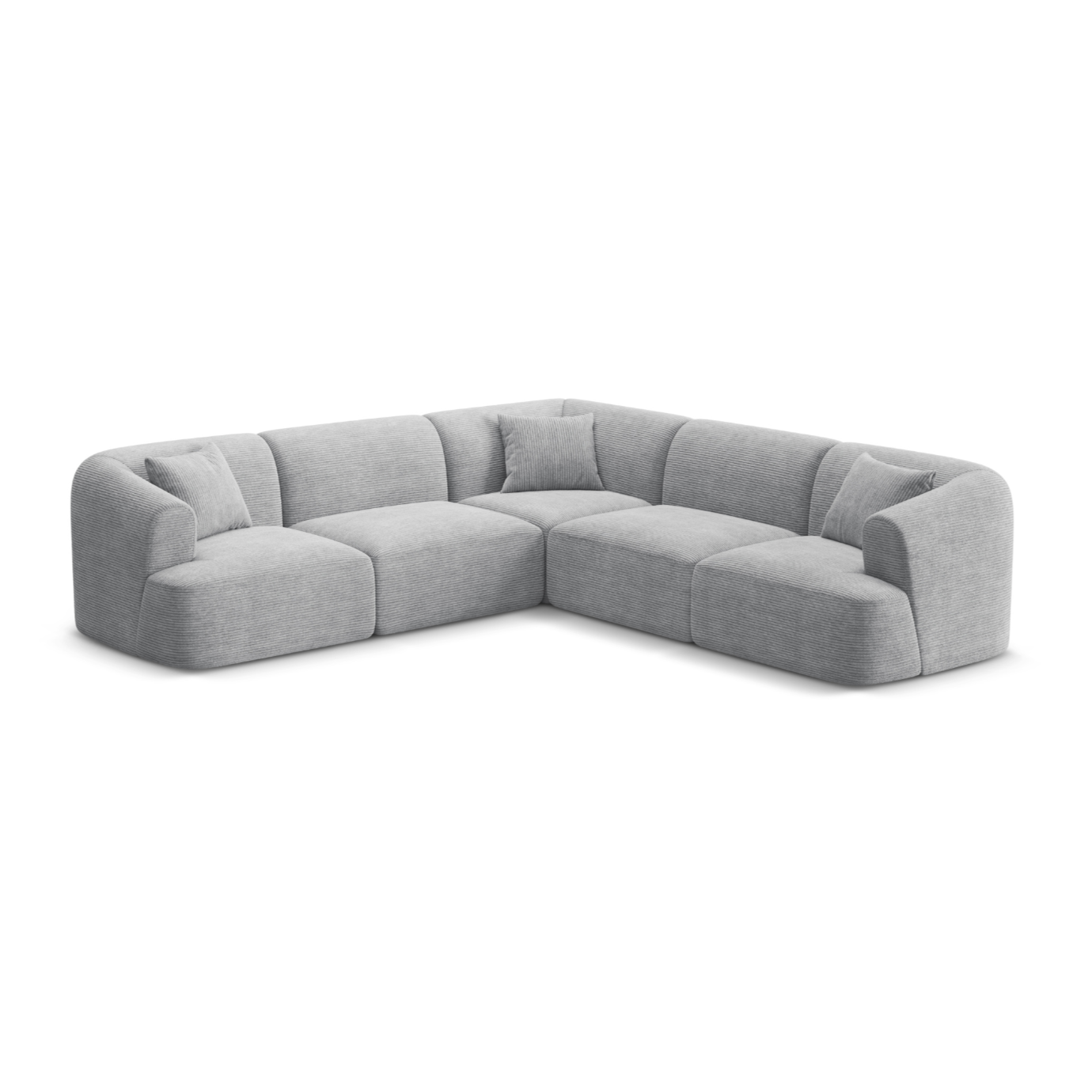 Symmetrical 4-Seater Sofa CAMPI Light Gray Corduroy