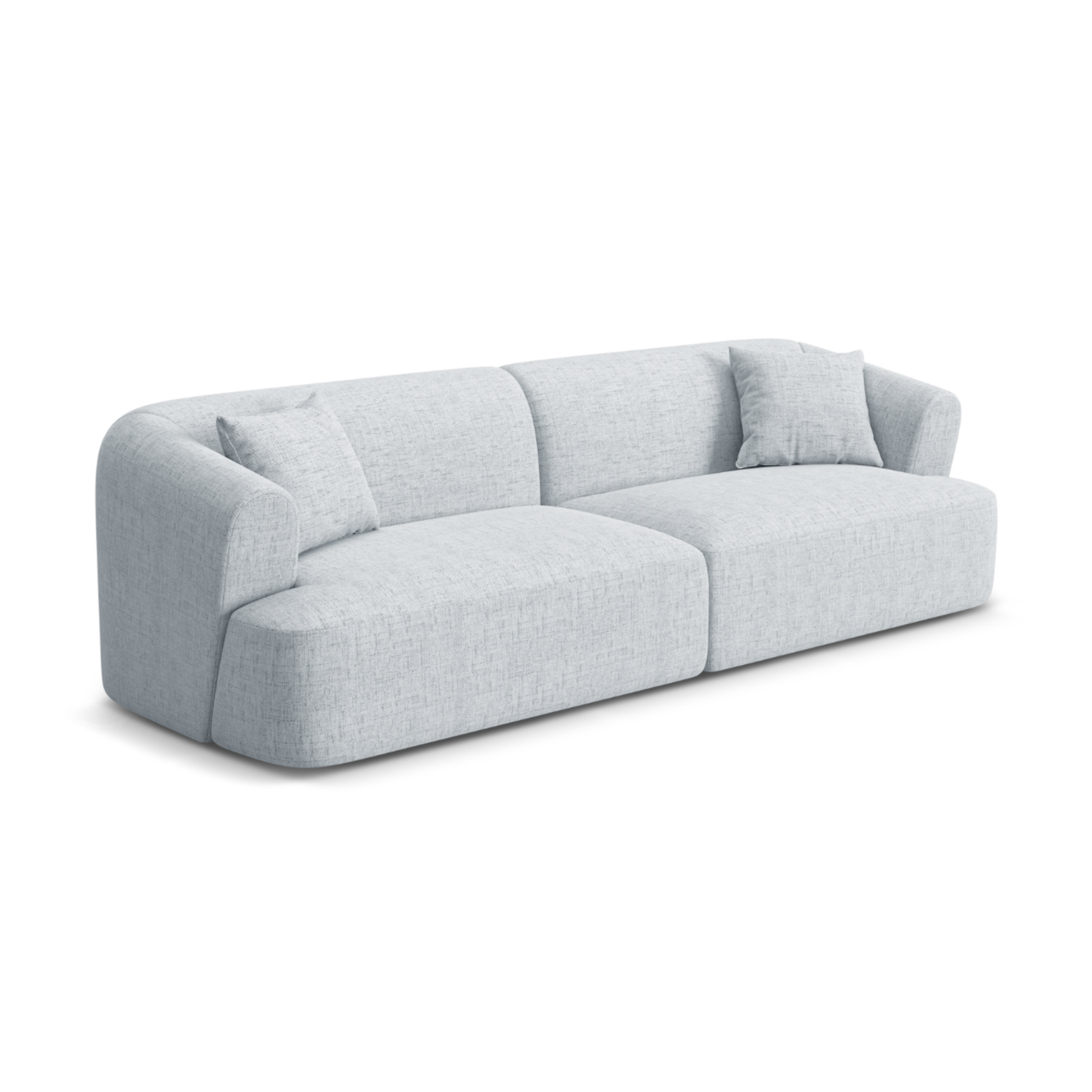4-seater CAMPI light gray chenille sofa