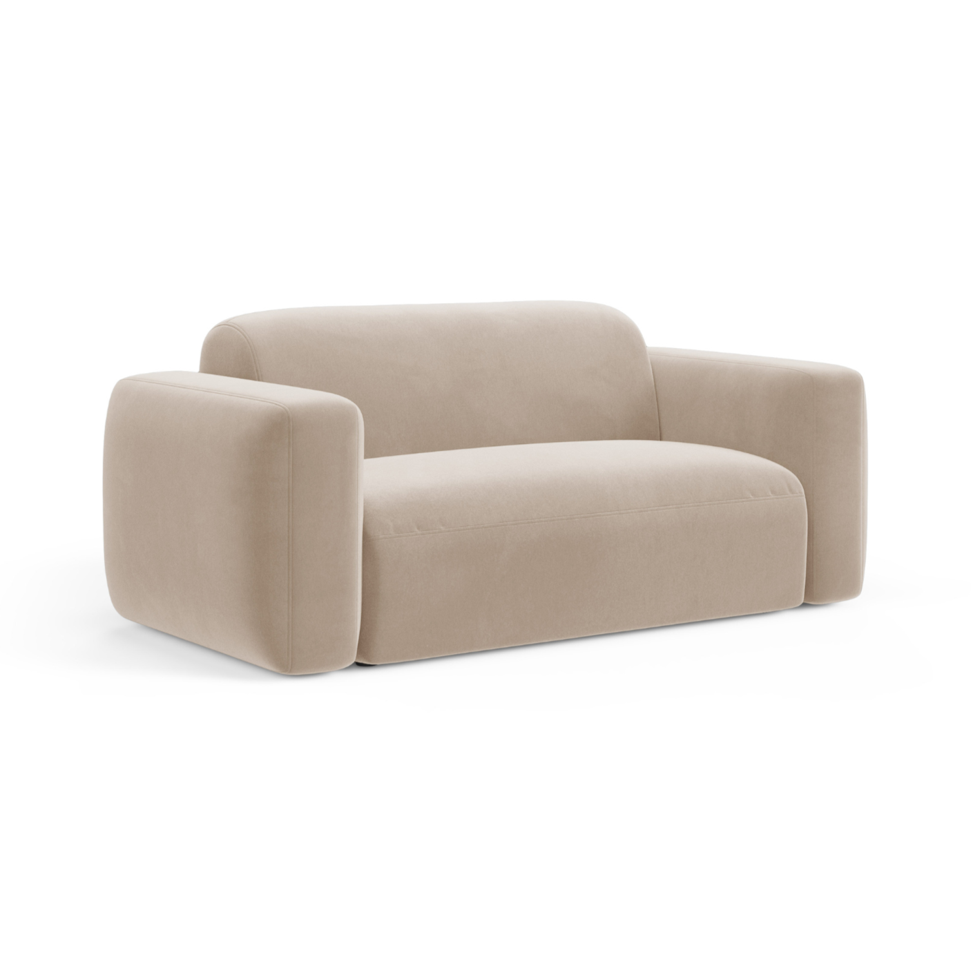 Sofa sametová 2-osobová STRINO béžová