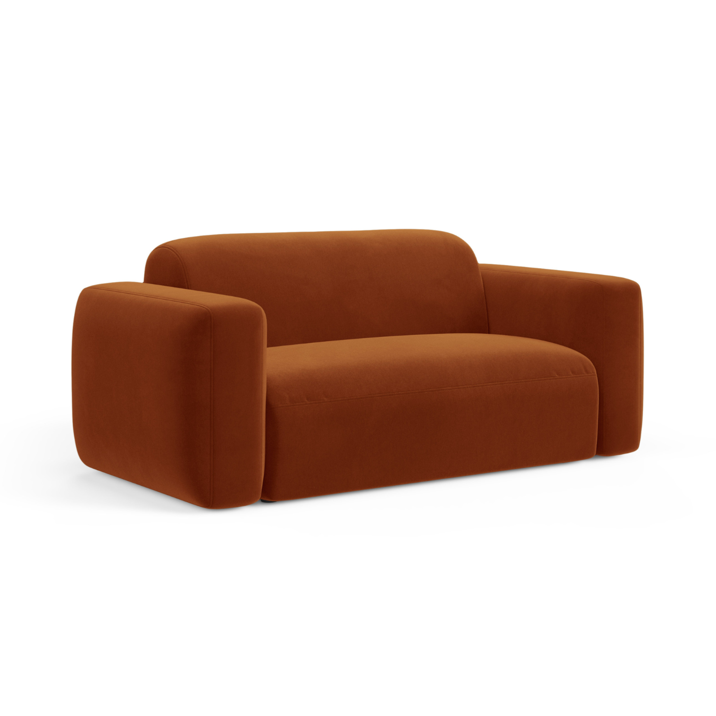 Sofa sametová 2-osobová STRINO terakota