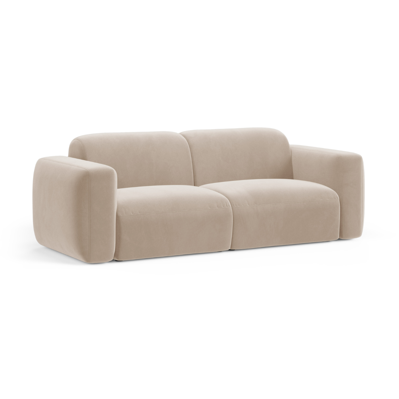 Sofa sametová 3-osobová STRINO béžová