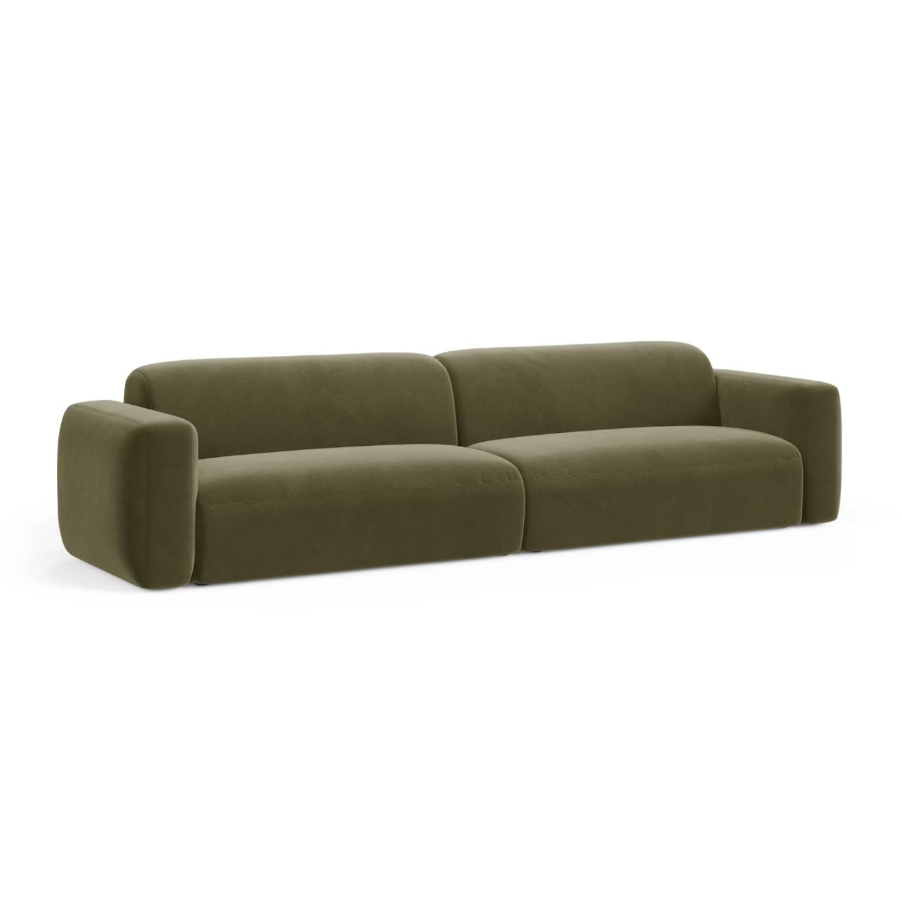 Sofa sametová 4-osobová STRINO zelená