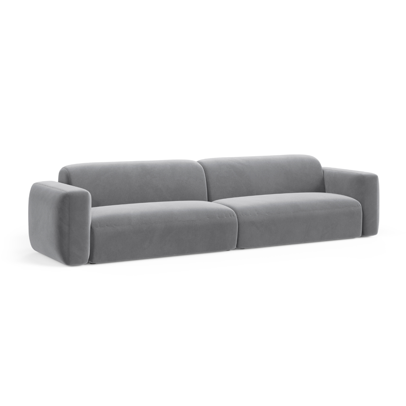Sofa sametová 4-osobová STRINO šedá