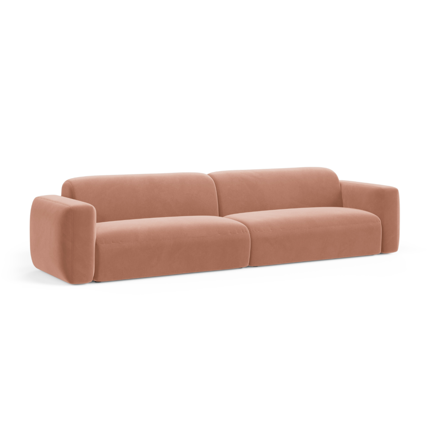 Sofa sametová 4-osobová STRINO růžová