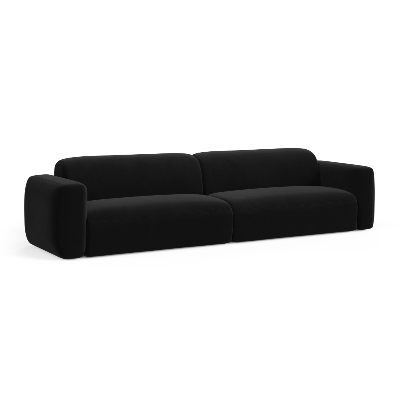 Sofa sametová 4-osobová STRINO černá