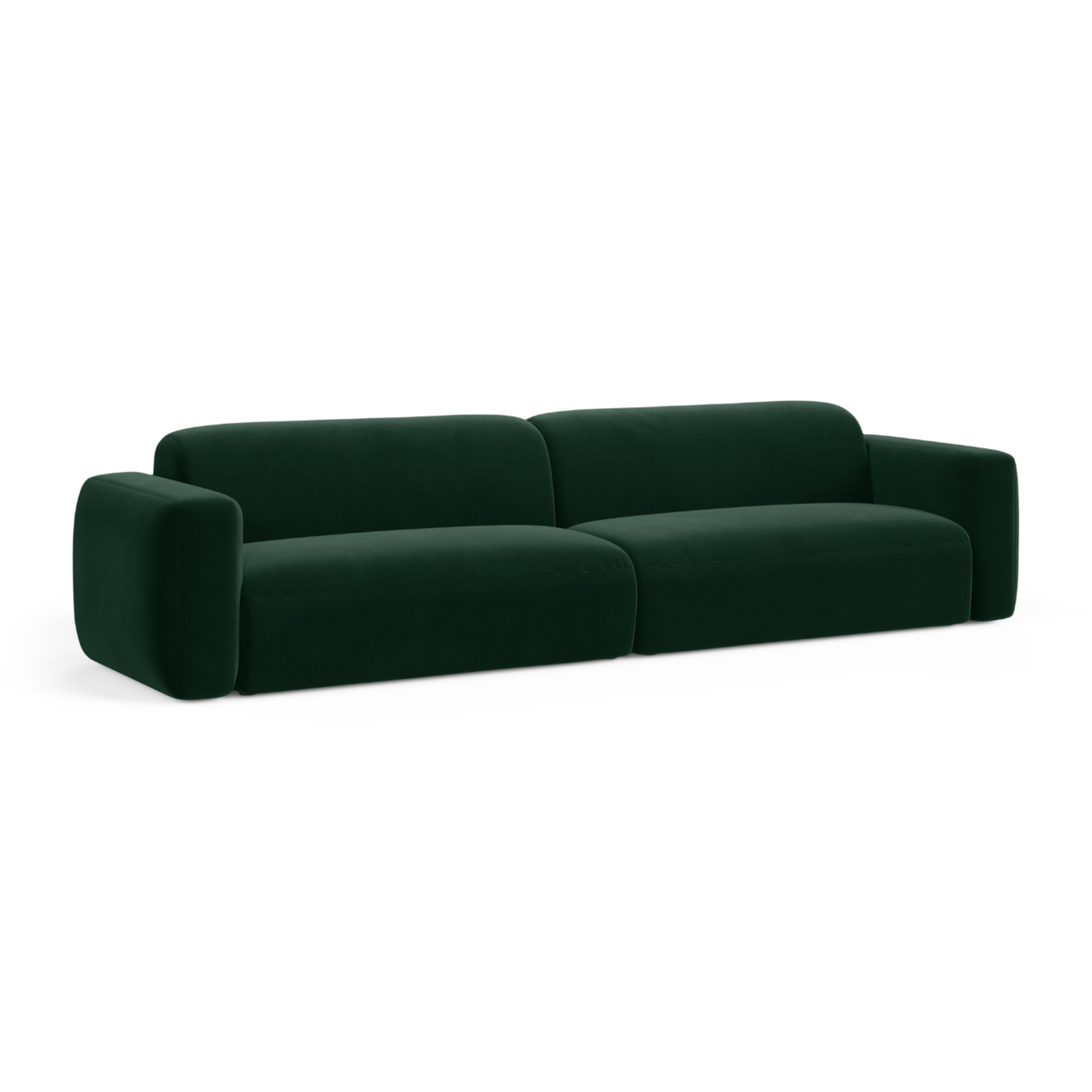 Sofa sametová 4-osobová STRINO lahvově zelená