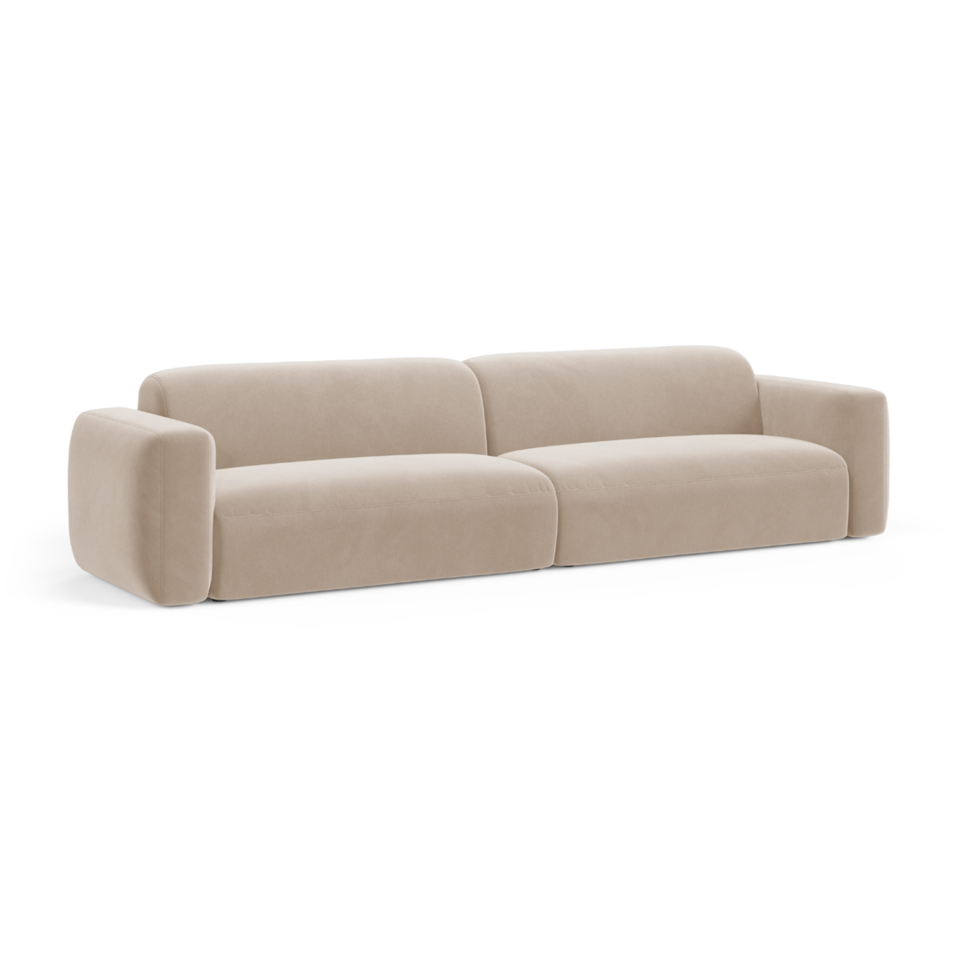 Sofa sametová 4-osobová STRINO béžová