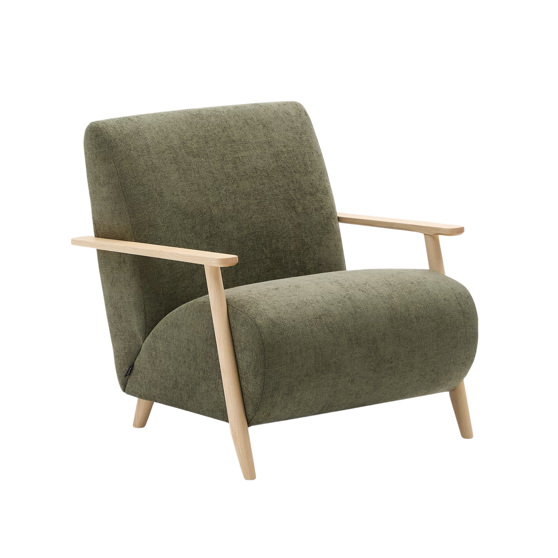 MEGHAN green armchair with ash base