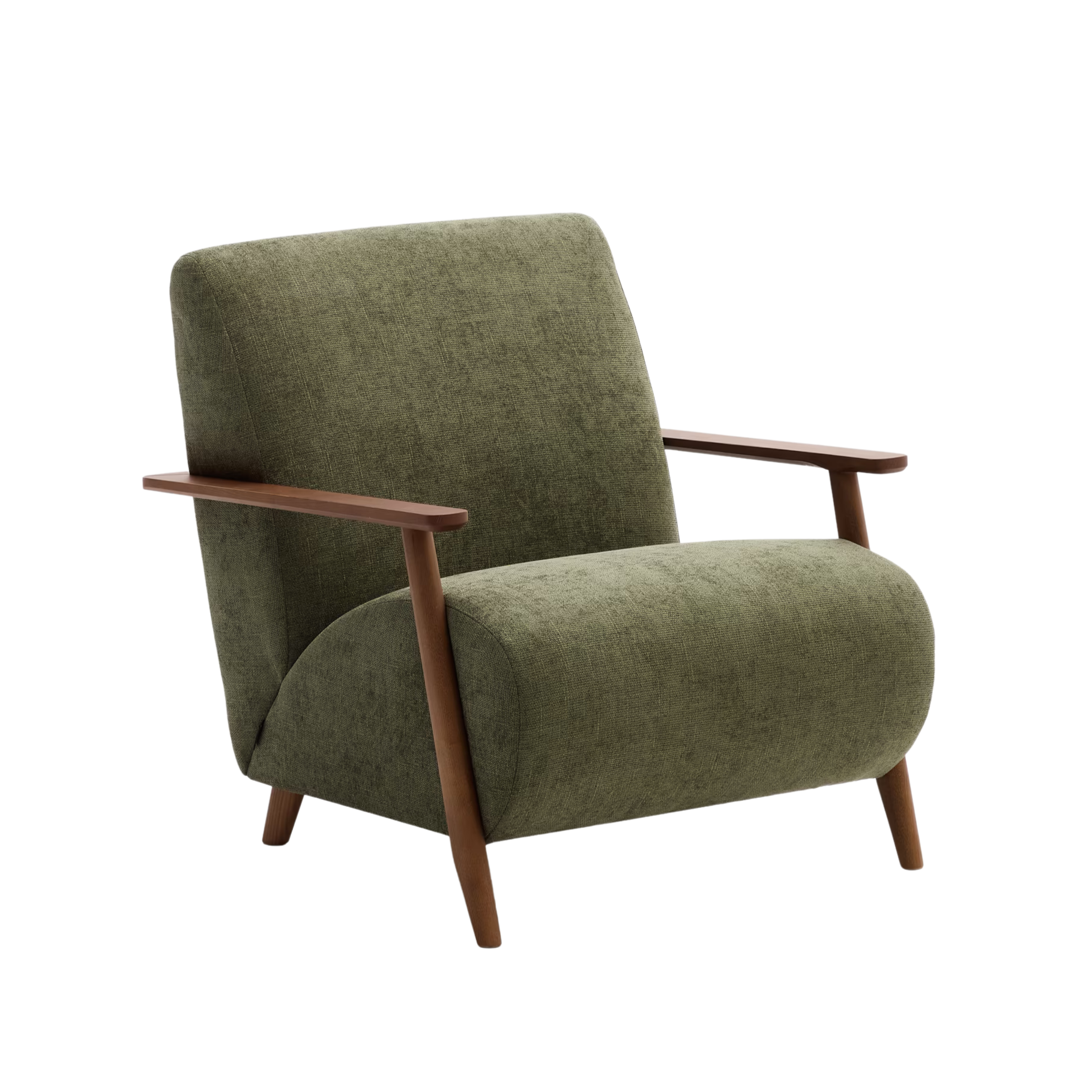 MEGHAN armchair green with dark ash base