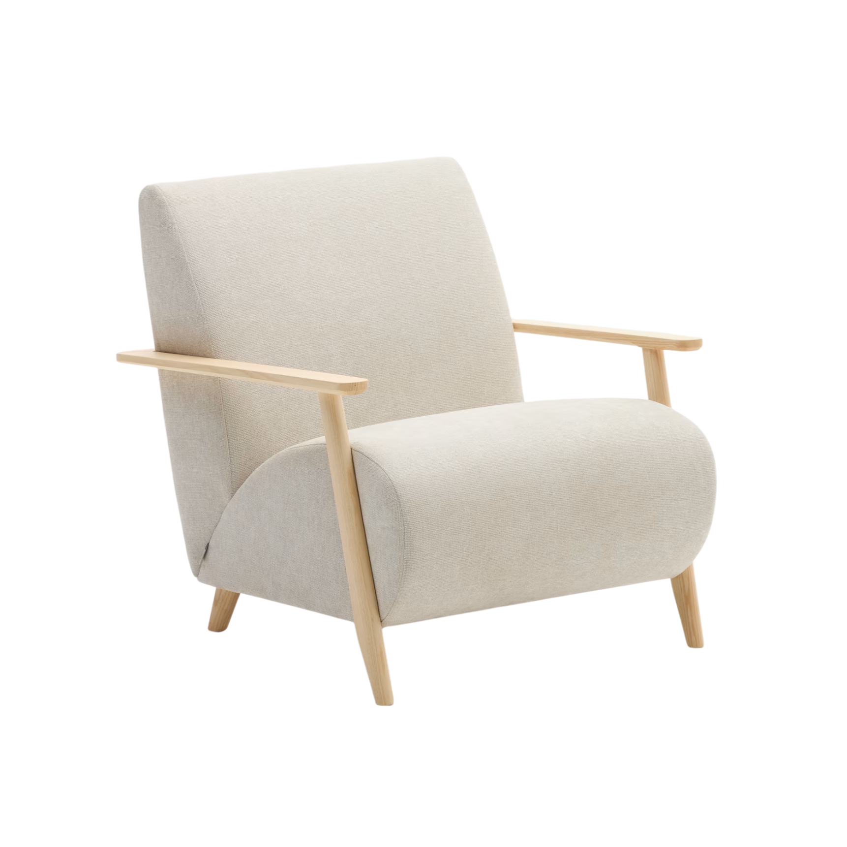 MEGHAN cream armchair with ash base